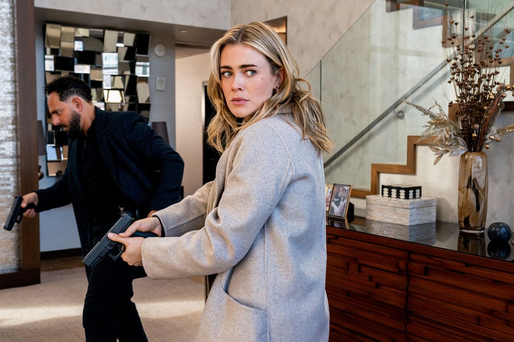 The Hunting Party Season 2 Episode 6, "Lou Kaplan" - (l-r) Patrick Sabonqui as Jacob Hassani and Melissa Roxburgh as Rebecca "Bex" Henderson