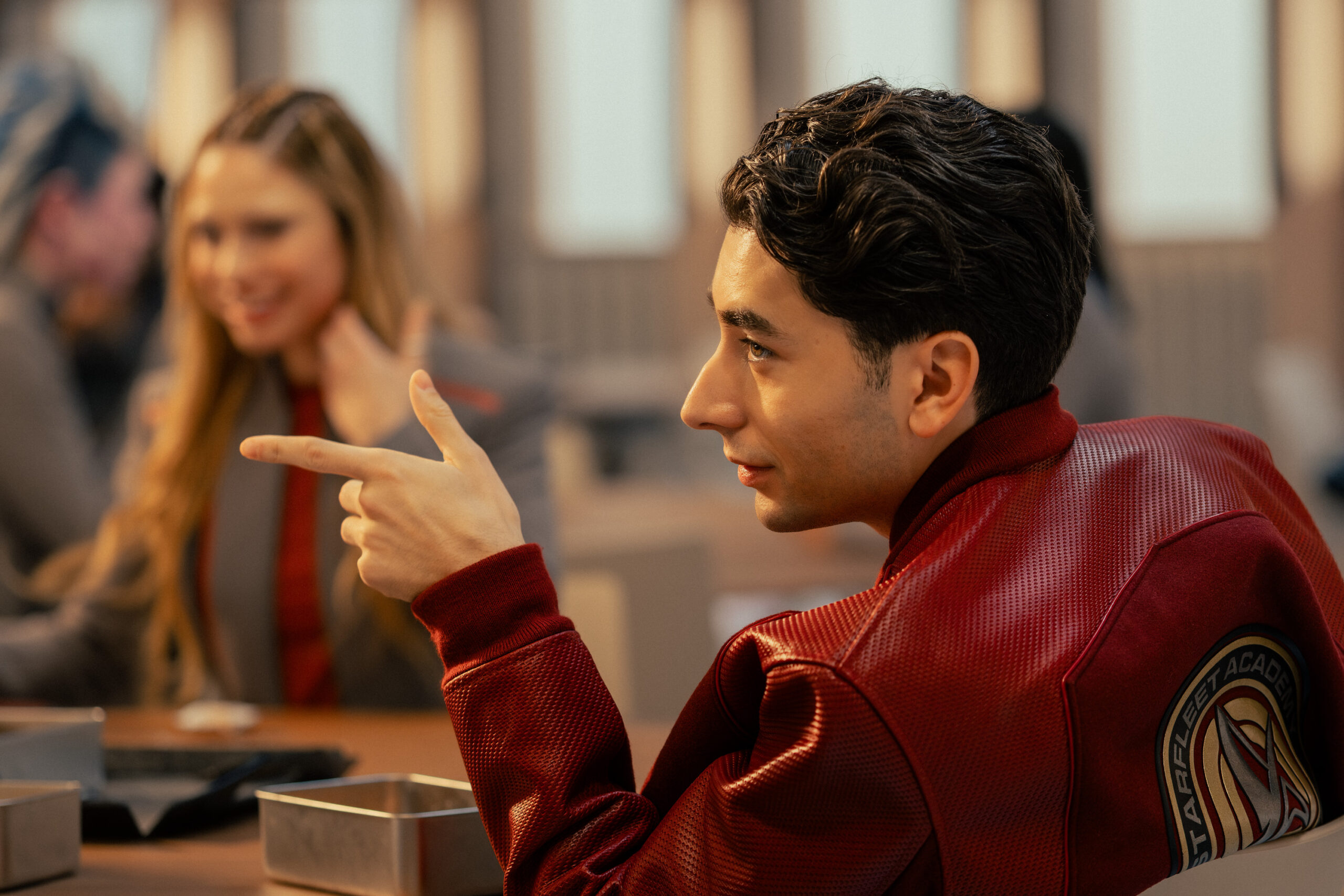 Still from Star Trek: Starfleet Academy Season 1 Episode 5 of Romeo Carere as Ocam.