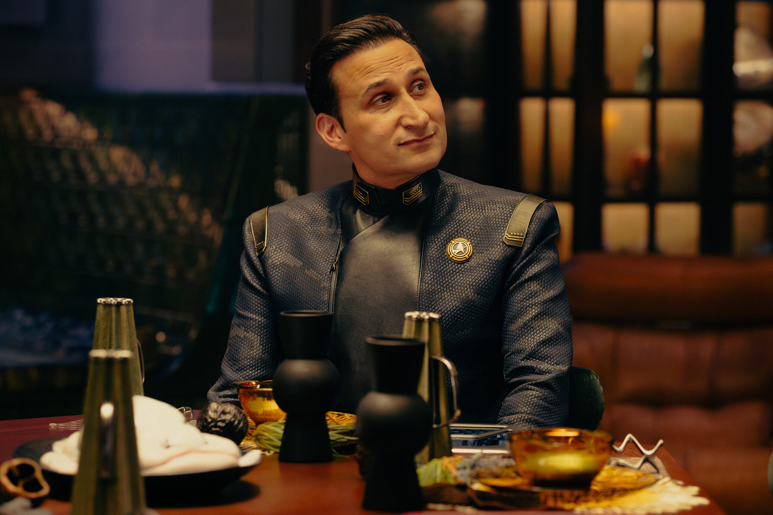 Still from Star Trek: Starfleet Academy Season 1 Episode 5 of Raoul Bhaneja as Commander Kelric.