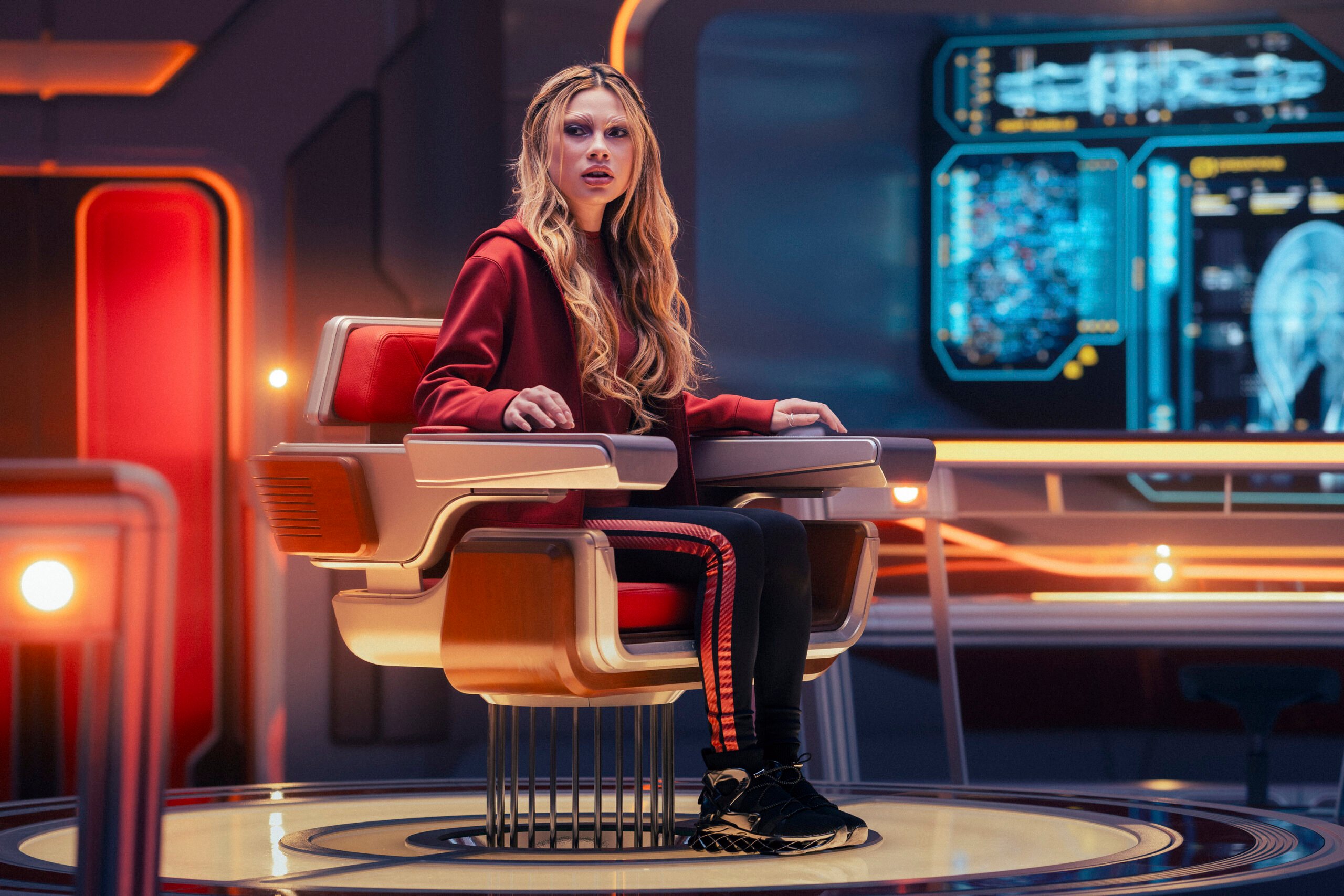Bella Shepard como Genesis em uma foto de Star Trek: Starfleet Academy, temporada 1, episódio 7