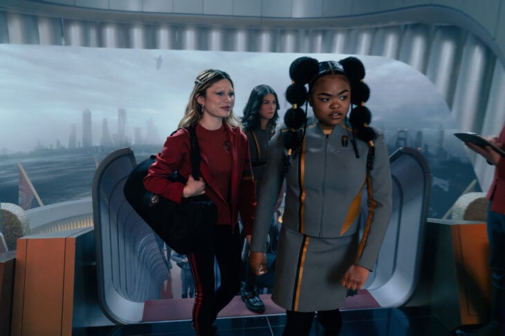 Still from Star Trek: Starfleet Academy Season 1 Episode 7 of Bella Shepard as Genesis and Kerrice Brooks as SAM pictured from left to right What to Expect from Star Trek: Starfleet Academy Season 1 Episode 7: Ko’Zeine Still from Star Trek: Starfleet Academy Season 1 Episode 7 of Bella Shepard as Genesis and Kerrice Brooks as SAM pictured from left to right