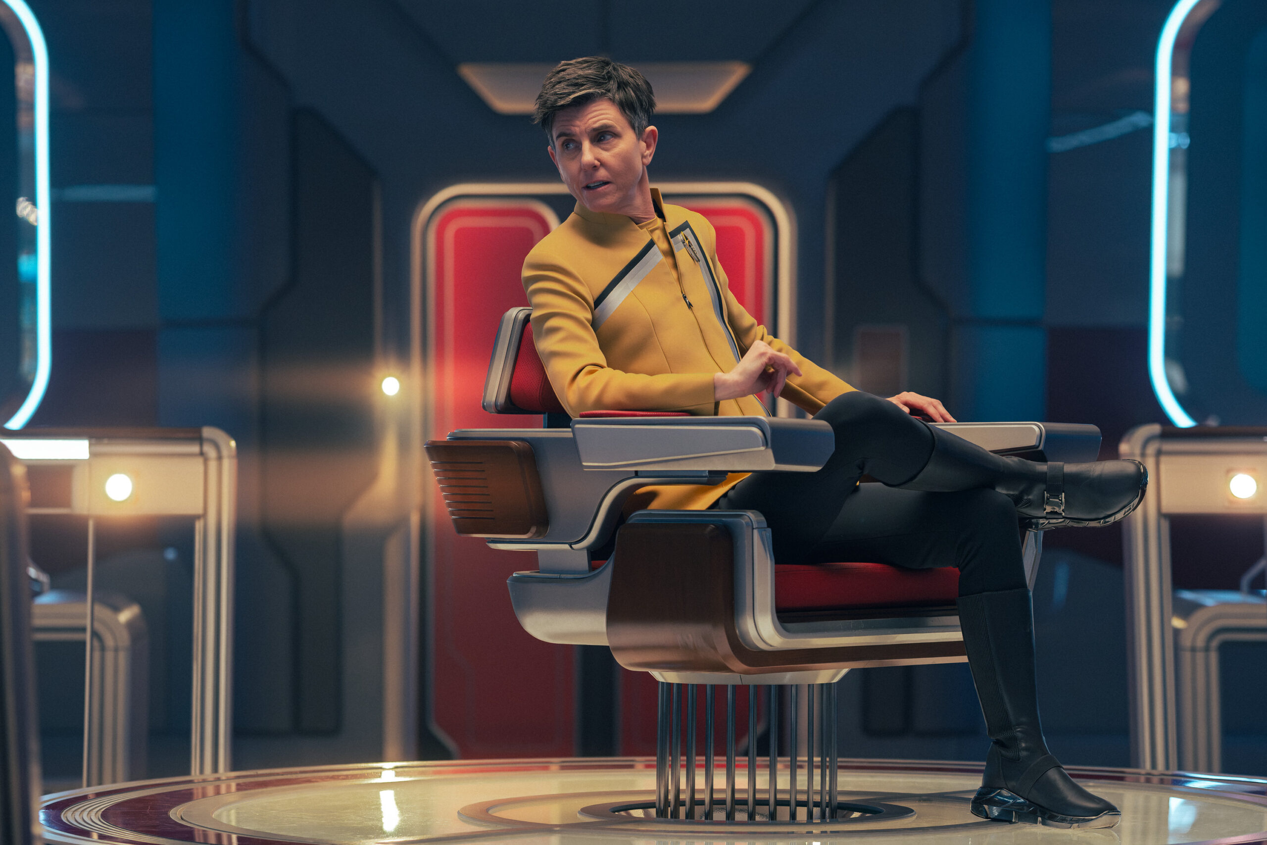 Still from Star Trek: Starfleet Academy Season 1 Episode 8 of Tig Notaro as Reno.