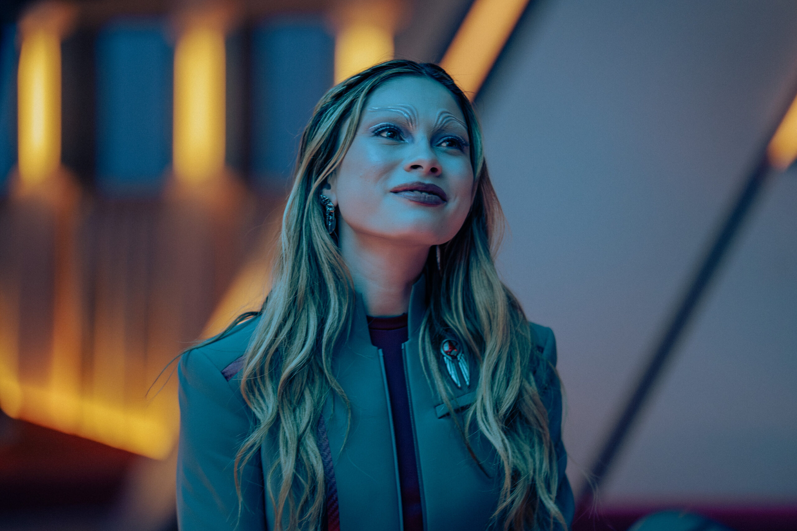 Still from Star Trek: Starfleet Academy Season 1 Episode 8 of Bella Shepard as Genesis.