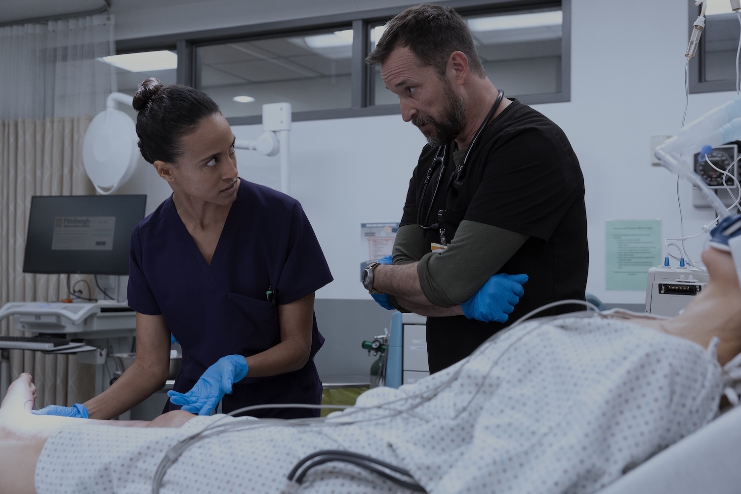 Garcia arrives w/Mosley. Robby takes over and cuts Debbie's lower leg.