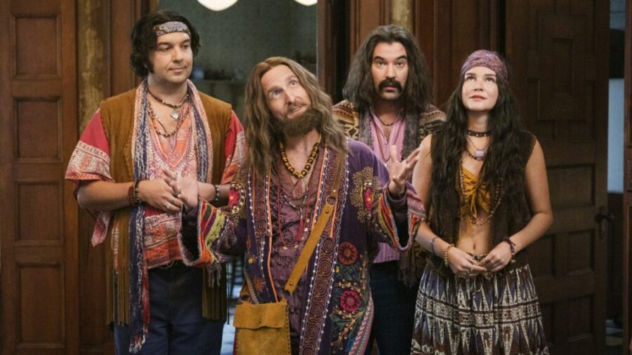 “The Others” – GHOSTS. Pictured: Will Greenberg as Bruce, and "The Others" (Bertrand Calmeau/CBS)