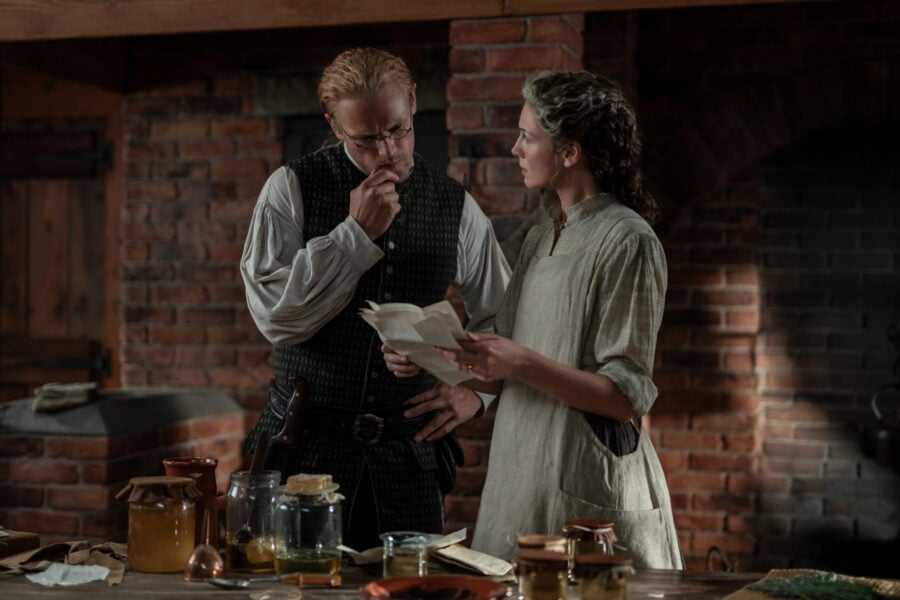 Outlander Season 8 - Caitríona Balfe (“Claire Fraser”) and Sam Heughan (“Jamie Fraser”) (Photo courtesy of STARZ)