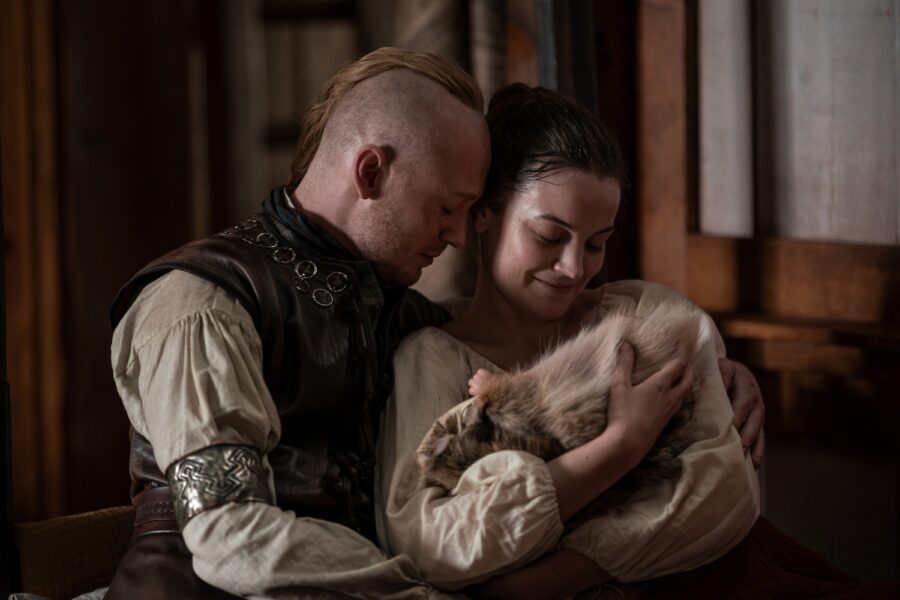 Outlander Season 8 — John Bell (“Young Ian”) and Izzy Meikle-Small. Photo Courtesy of STARZ