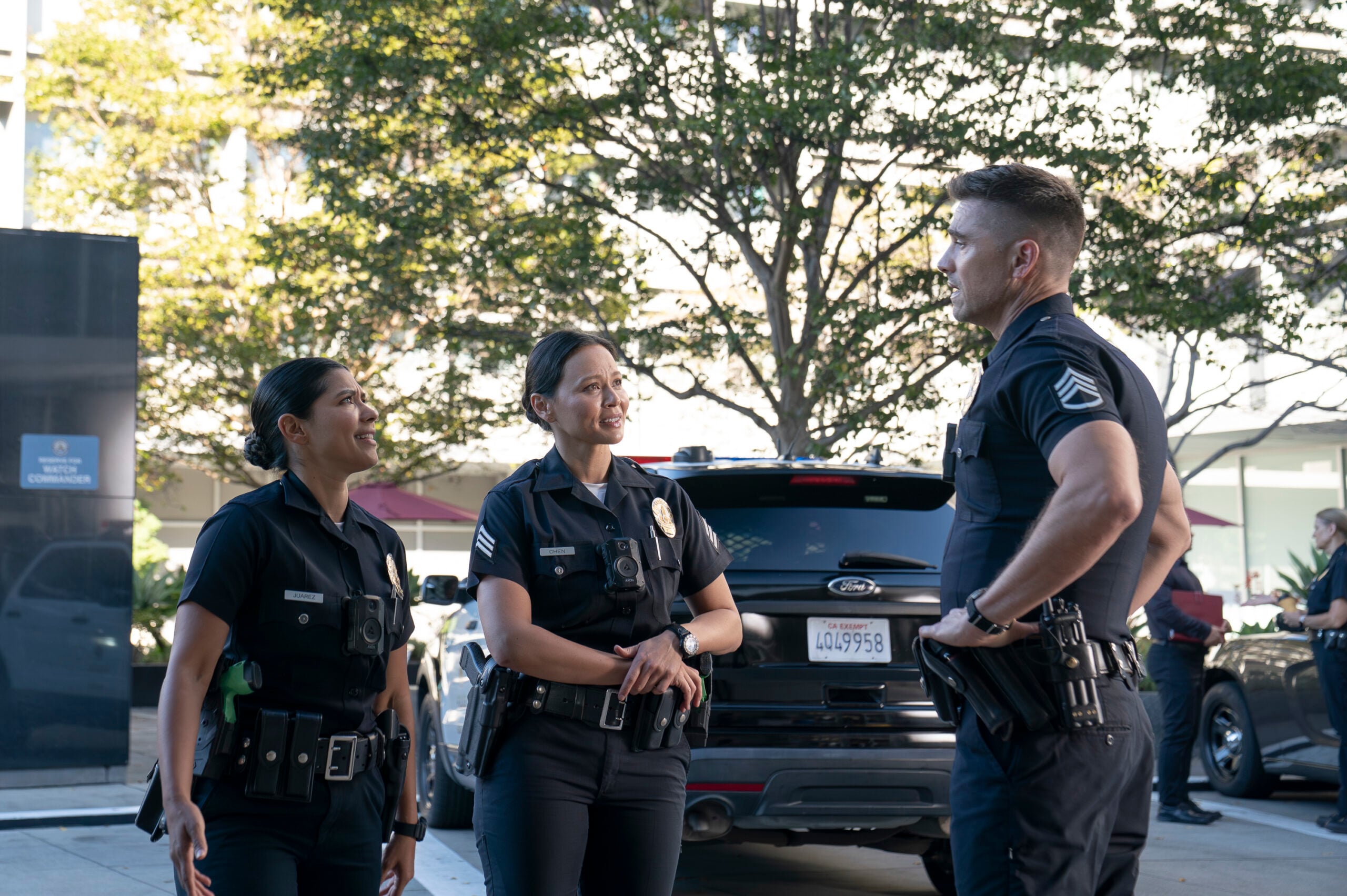 The Rookie Season 8 Episode 10, "His Name Was Martin" -- LISSETH CHAVEZ, MELISSA O’NEIL, ERIC WINTER