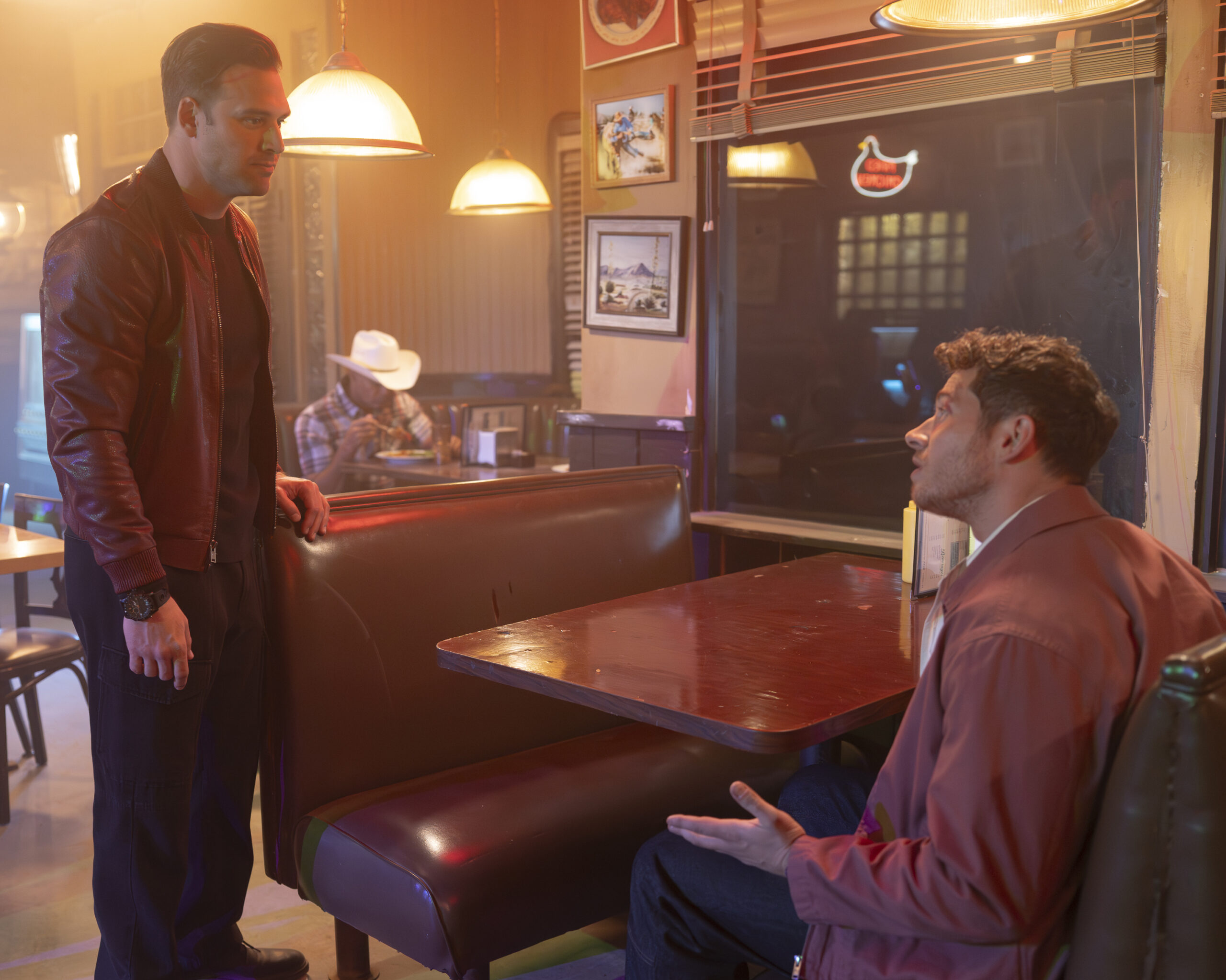 9-1-1 Season 9 Episode 13, "Mother's Boy" -- RYAN GUZMAN, OLIVER STARK