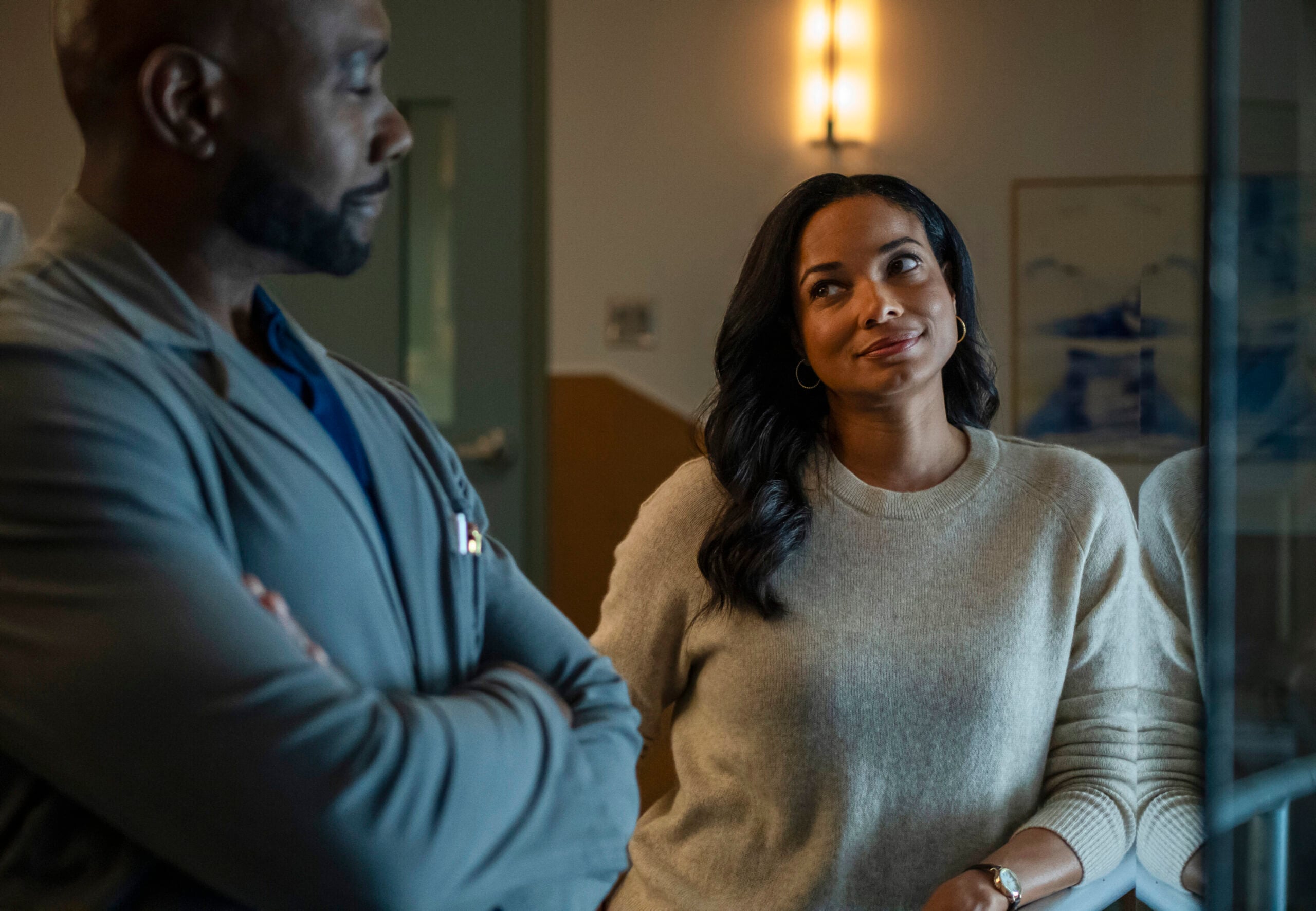 Watson Season 2 Episode 12, "A Family Meal" - (l-r) Morris Chestnut as Dr. John Watson and Rochelle Aytes as Dr. Mary Morstan