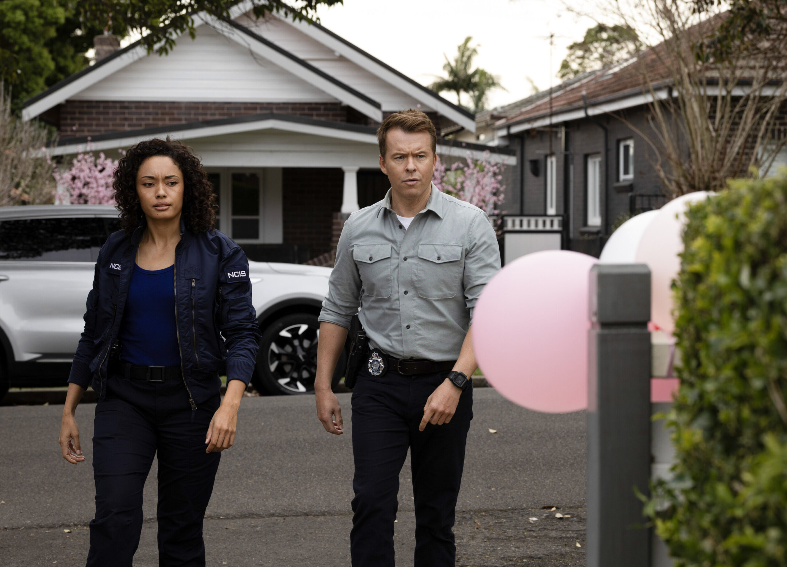 NCIS: Sydney Season 3 Episode 11, "Berthed" -- Olivia Swann as NCIS Special Agent Captain Michelle Mackey and Todd Lasance as AFP Liaison Officer Sergeant Jim 'JD' Dempsey