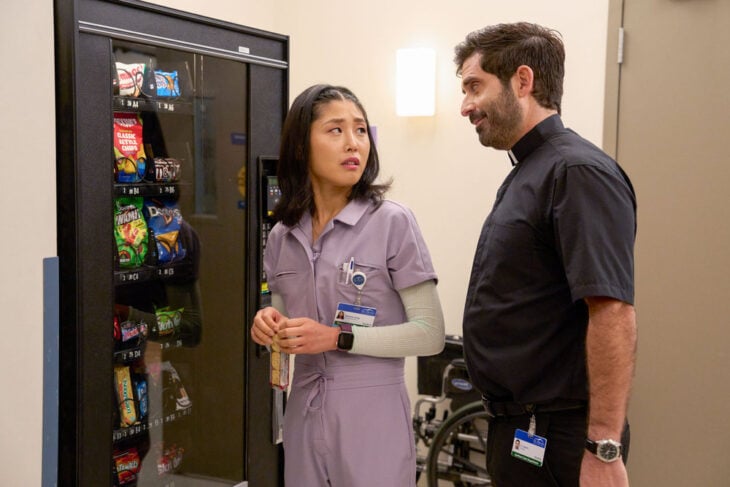 St. Denis Medical - Season 2 | Tell-Tale TV St. Denis Medical Season 2 Episode 13, "A New Best Friend" - (l-r) Kahyun Kim as Serena and Stephen Schneider as Chaplain Steve St. Denis Medical Season 2 Episode 13 Review: A New Best Friend