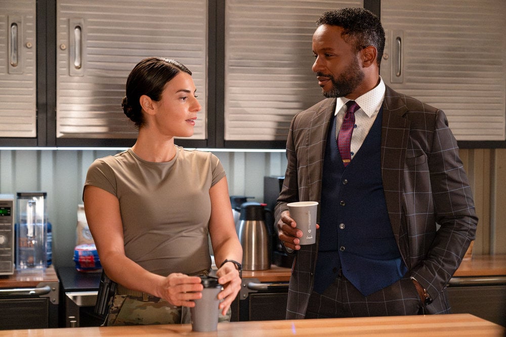 The Hunting Party Season 2 Episode 7, "Sidney Fairfax," - (l-r) Sara Garcia as Jennifer Morales and Luke Forbes as Jonathan Peck