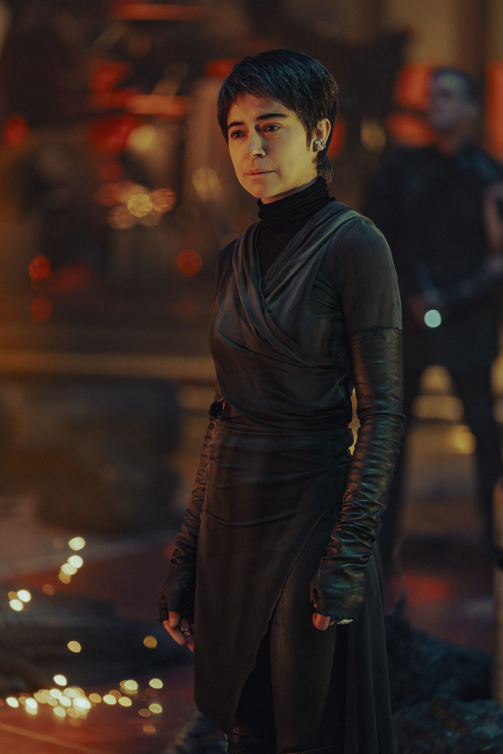 Still from Star Trek: Starfleet Academy Season 1 Episode 10, Rubincon, of Tatiana Maslany as Anisha.