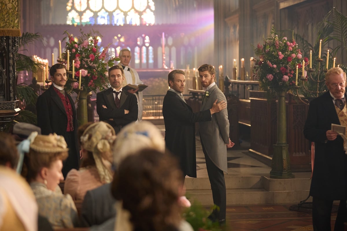 The Forsytes Season 1 Episode 1 Soames, James, Jolyon Sr, and Jolyon Jr