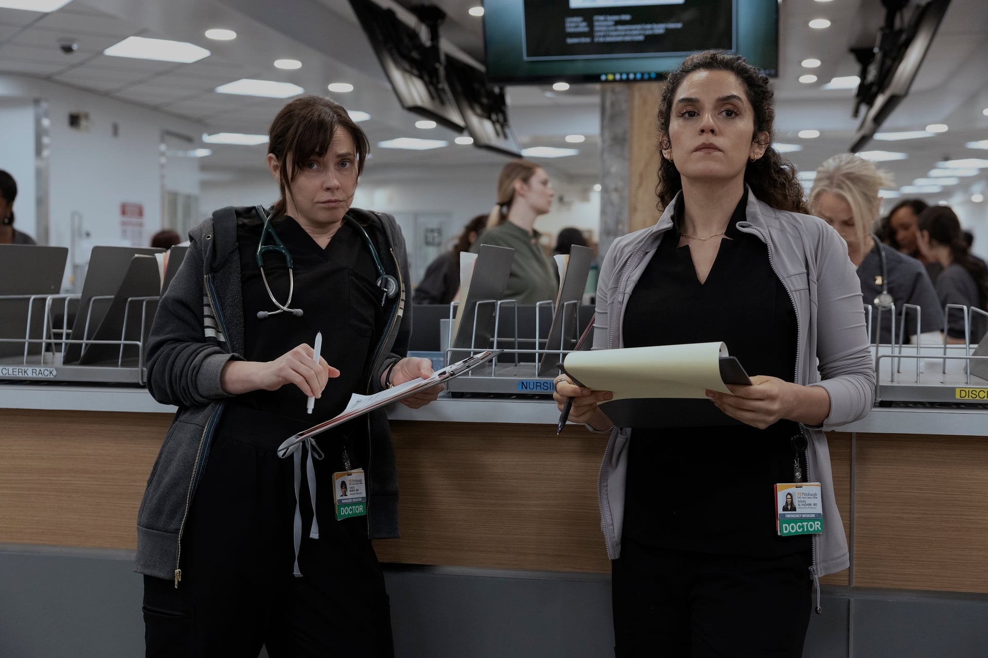 The Pitt Season 2 Episode 12 — Fiona Dourif, Sepideh Mofai (Photograph by Warrick Page/HBO Max)