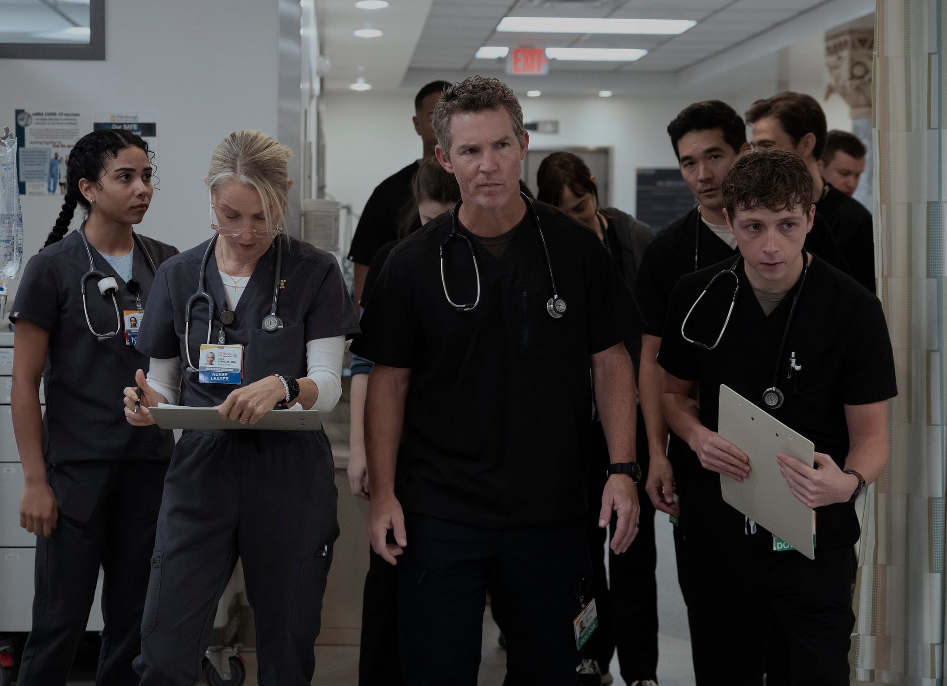 The Pitt Season 2 Episode 13 — Laëtitia Hollard, Katherine LaNasa, Shawn Hatosy, Ken Kirby, Gerran Howell (Photograph by Warrick Page/HBO Max) | Tell-Tale TV The Pitt Season 2 Episode 13 — Laëtitia Hollard, Katherine LaNasa, Shawn Hatosy, Ken Kirby, Gerran Howell (Photograph by Warrick Page/HBO Max) 25 Best TV Shows of 2026 So Far: Widow’s Bay, Hacks, and More
