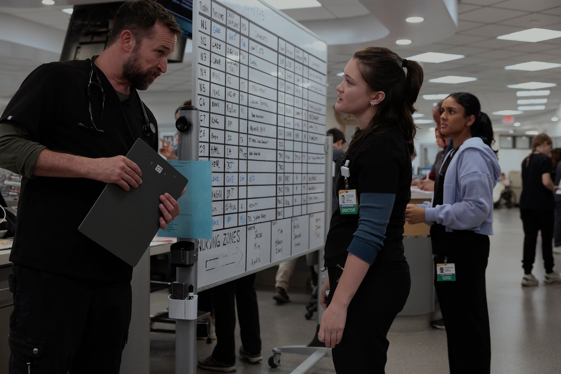 The Pitt Season 2 Episode 9 - Noah Wyle, Isa Briones, Shabana Azeez (Photograph by Warrick Page/HBO Max)