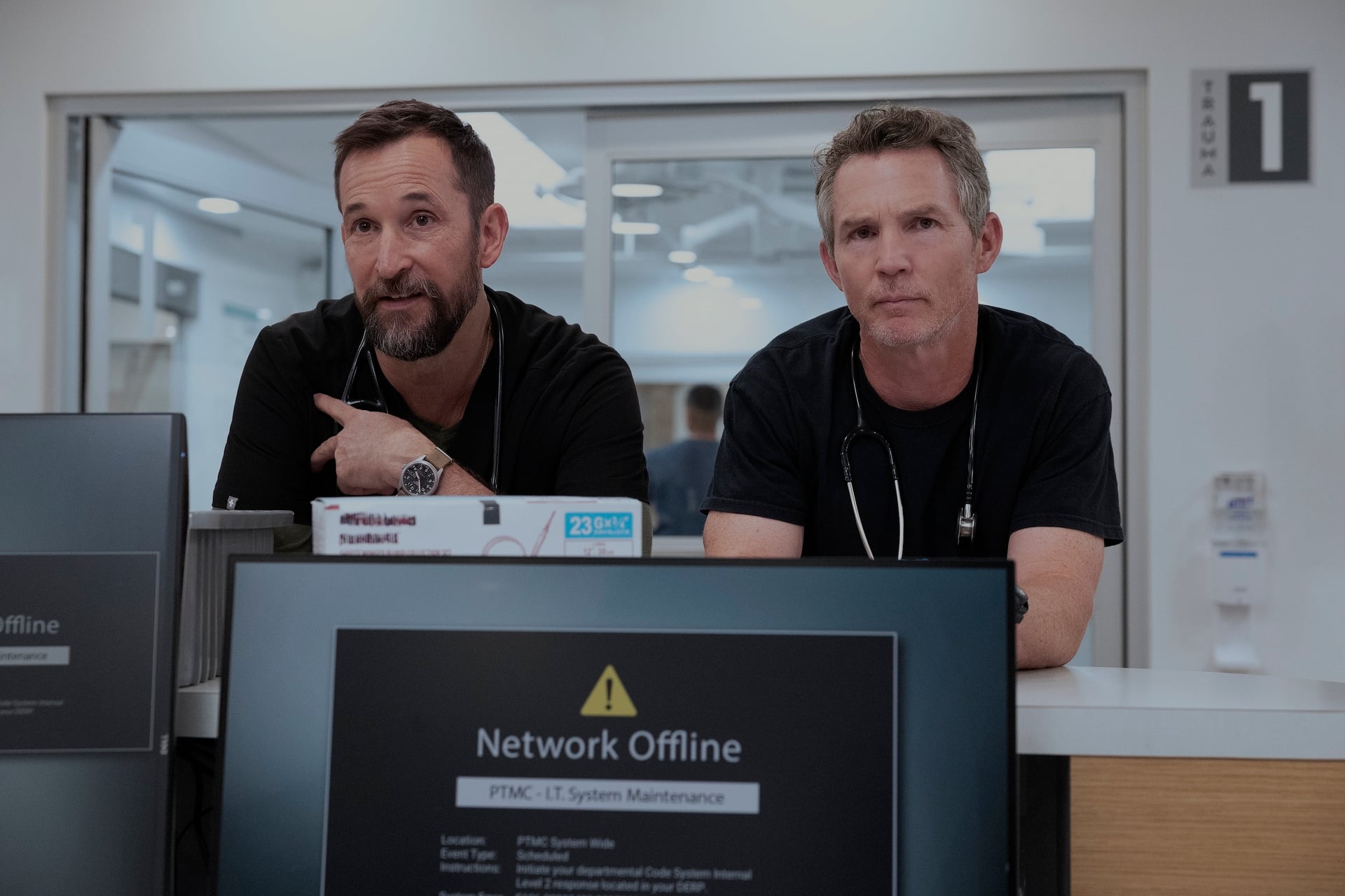 The Pitt Season 2 Episode 9 - Noah Wyle, Shawn Hatosy (Photograph by Warrick Page/HBO Max)