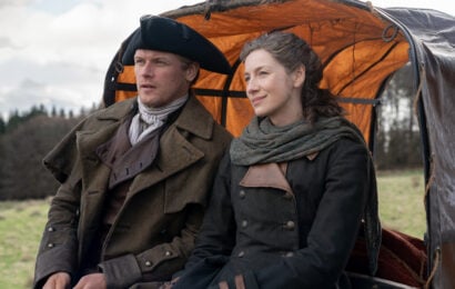 Outlander Season 8 - Caitríona Balfe (“Claire Fraser”) and Sam Heughan (“Jamie Fraser”) (Photo courtesy of STARZ) Outlander Season 8 Episode 1 Review: Soul of a Rebel 