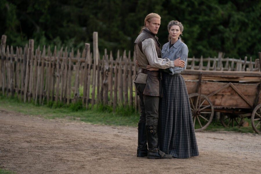 Outlander Season 8 - Caitríona Balfe (“Claire Fraser”) and Sam Heughan (“Jamie Fraser”) (Photo courtesy of STARZ)