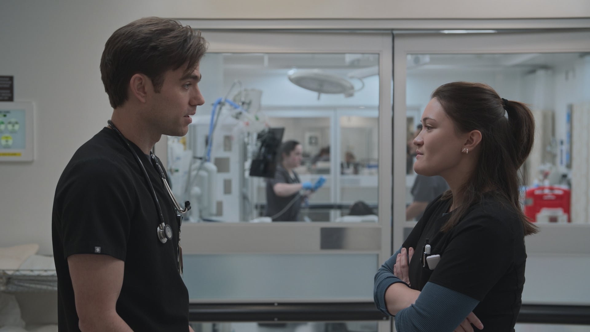 The Pitt Season 2 Episode 11 — Patrick Ball, Isa Briones (Photograph by Warrick Page/HBO Max)