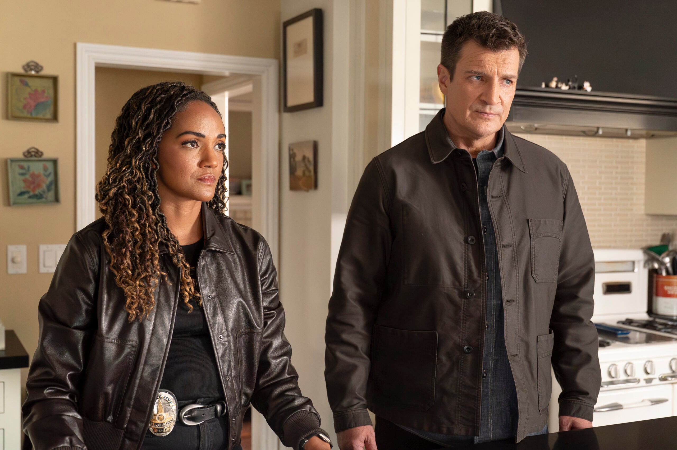 The Rookie Season 8 Episode 17 ,"Dead Ringer" -- MEKIA COX, NATHAN FILLION