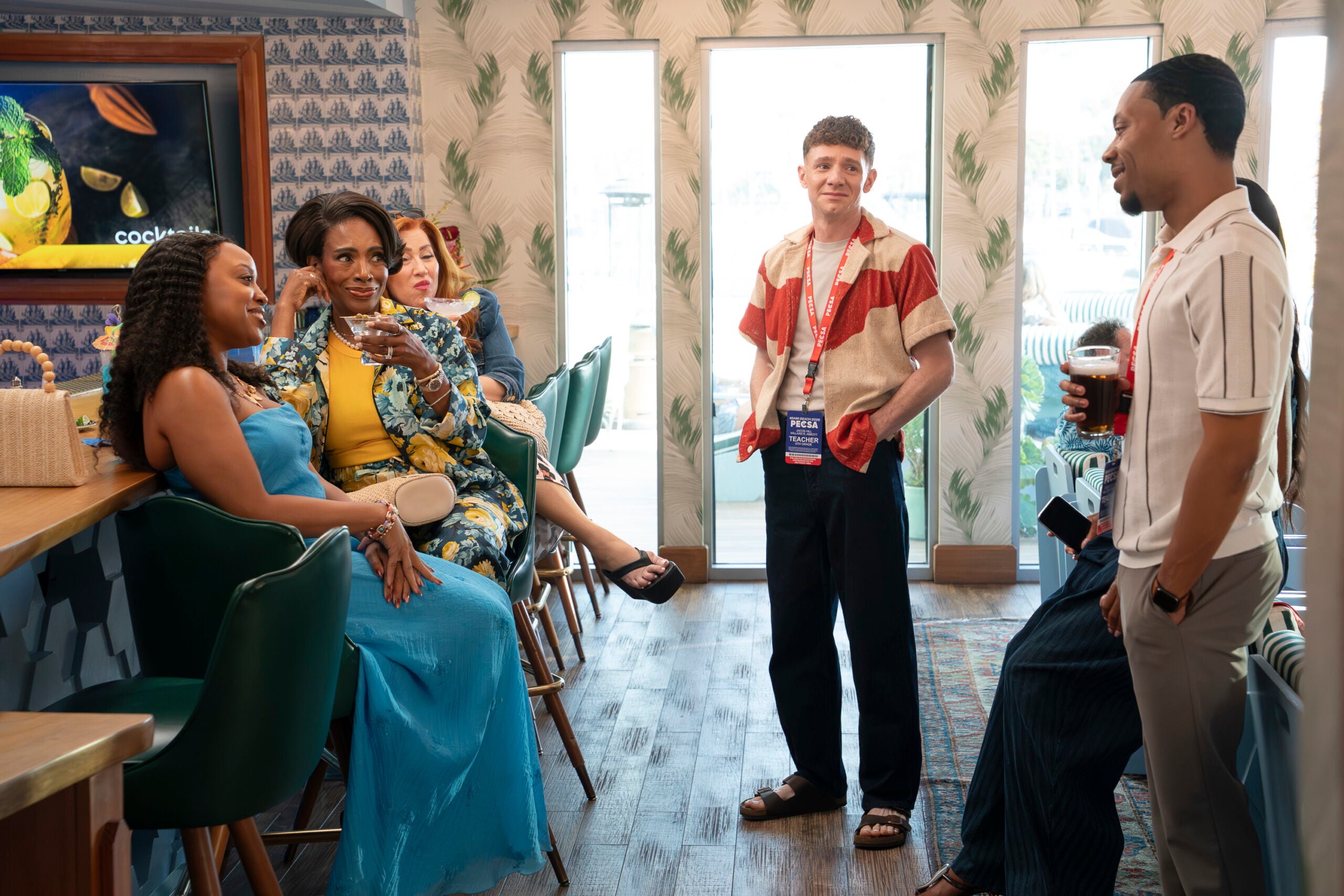 QUINTA BRUNSON, SHERYL LEE RALPH, LISA ANN WALTER, CHRIS PERFETTI, TYLER JAMES WILLIAMS on Abbott Elementary Season 5 Episode 22, Miami