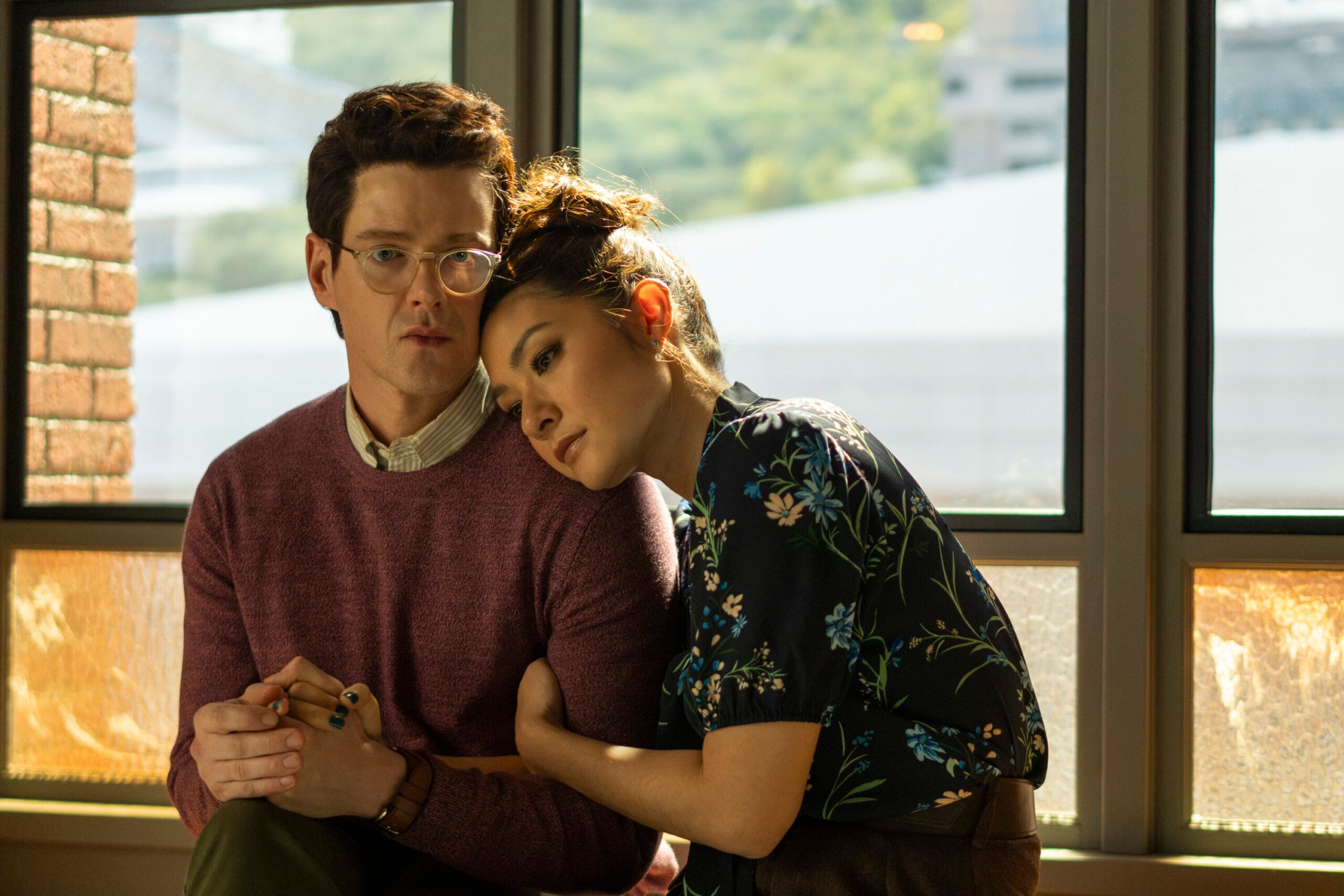 Watson Season 2 Episode 19, "The Rule of Three" - (l-r) Peter Mark Kendall as Dr. Stephens Croft and Inga Schlingmann as Dr. Sasha Lubbock