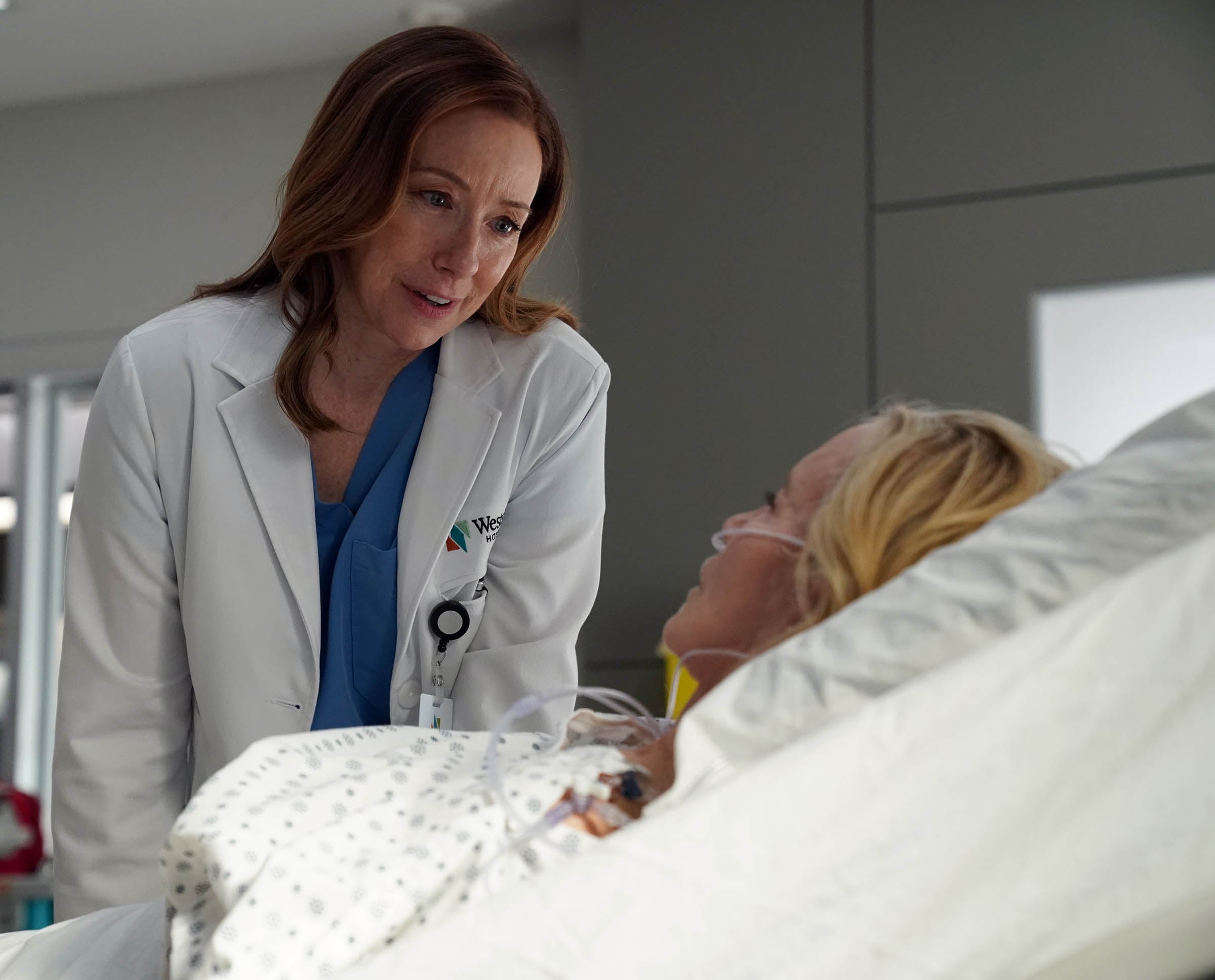 Still from Doc Season 2 Episode 20 of Molly Parker and Felicity Huffman pictured from left to right.