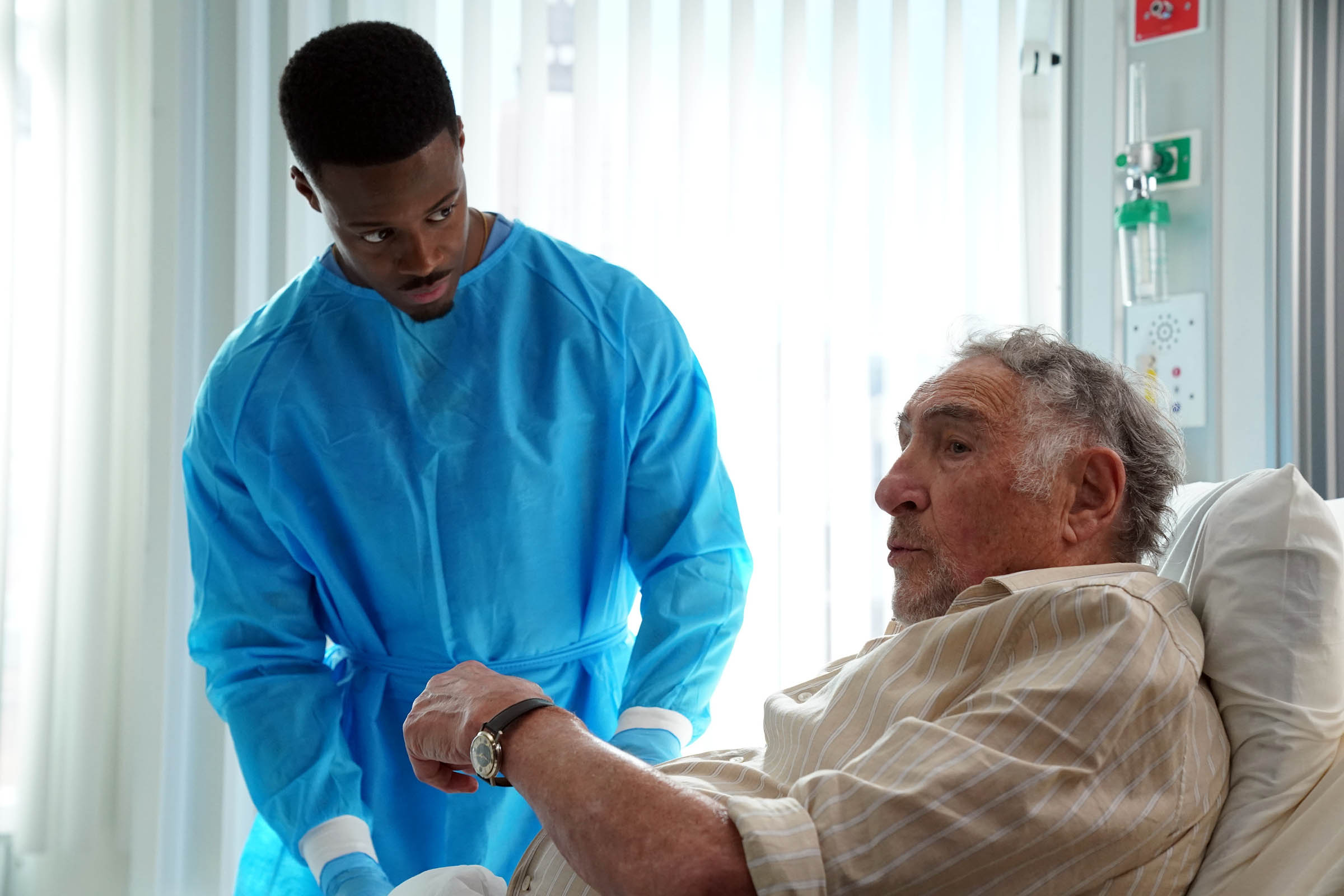 Still from Doc Season 2 Episode 21 of Patrick Walker and Judd Hirsch pictured from left to right.