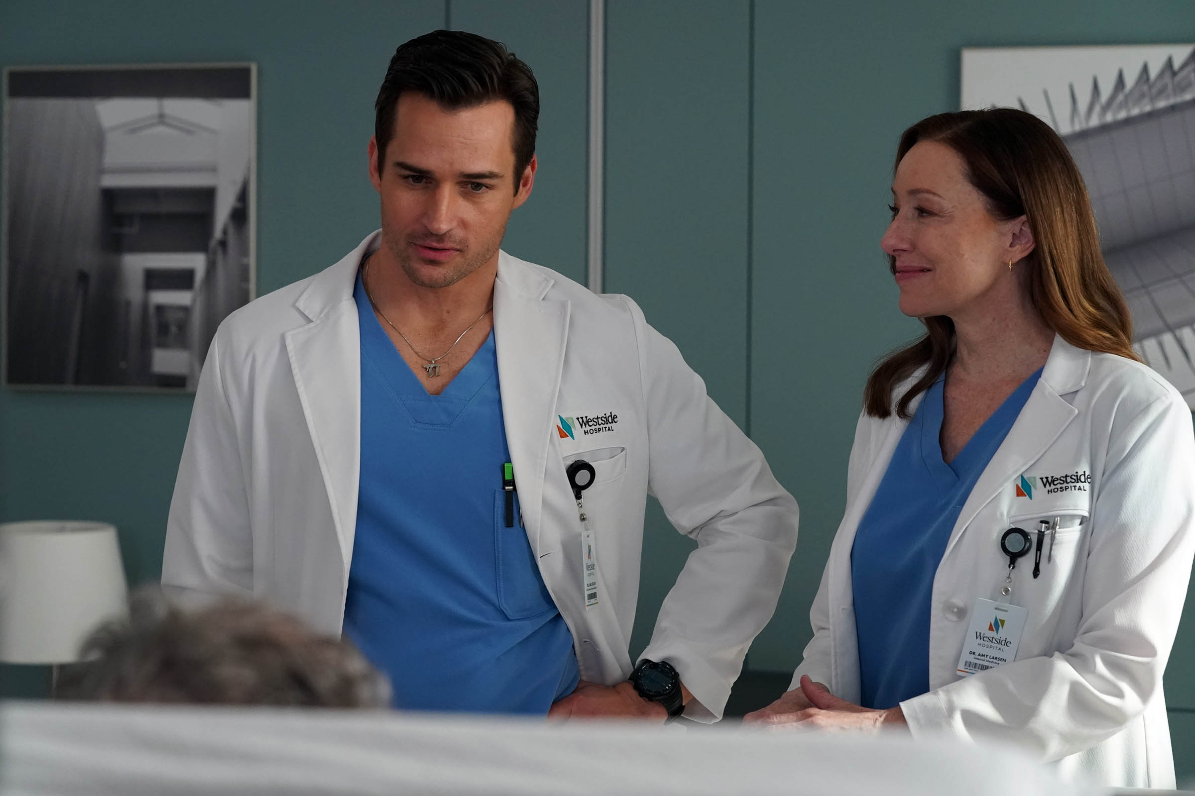 Still from Doc Season 2 Episode 21 of Jon-Michael Ecker and Molly Parker pictured from left to right.