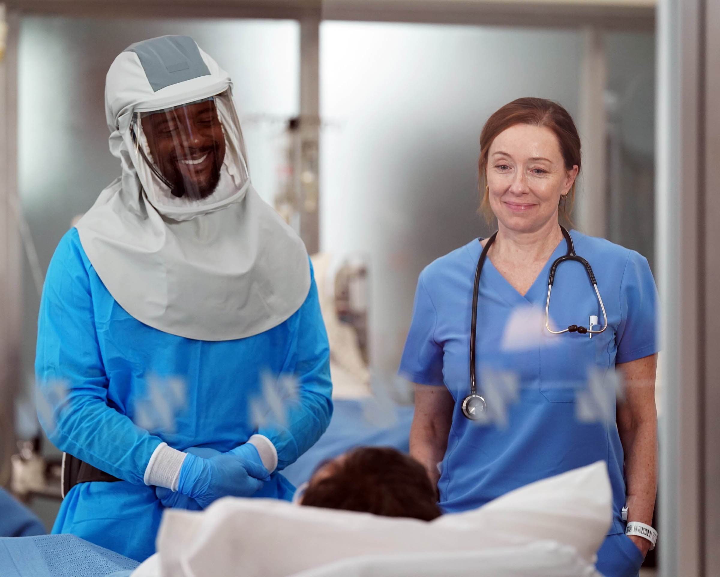Still from Doc Season 2 Episode 22 of Blair Underwood and Molly Parker pictured from left to right.