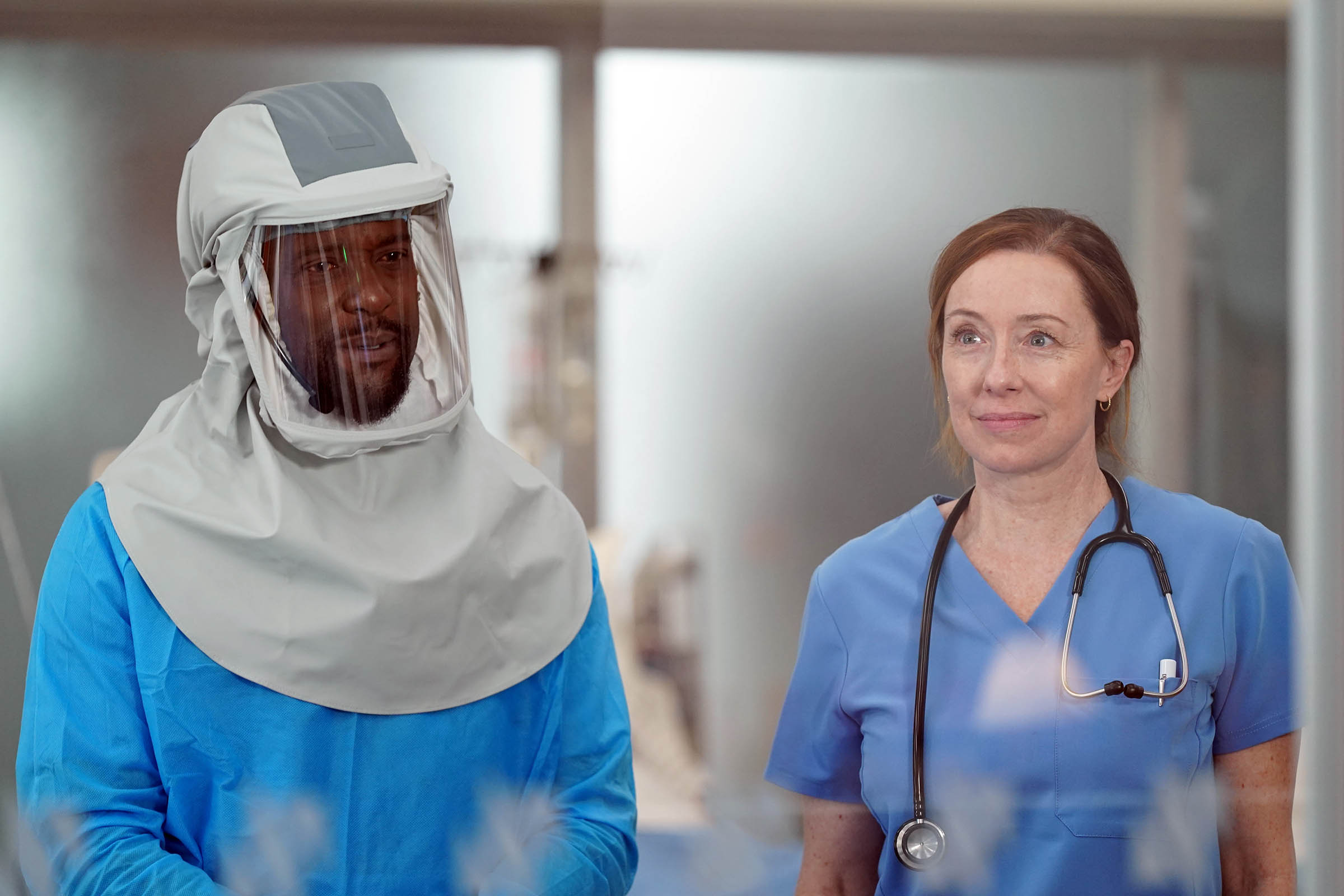 Still from Doc Season 2 Episode 22 of Blair Underwood and Molly Parker pictured from left to right.