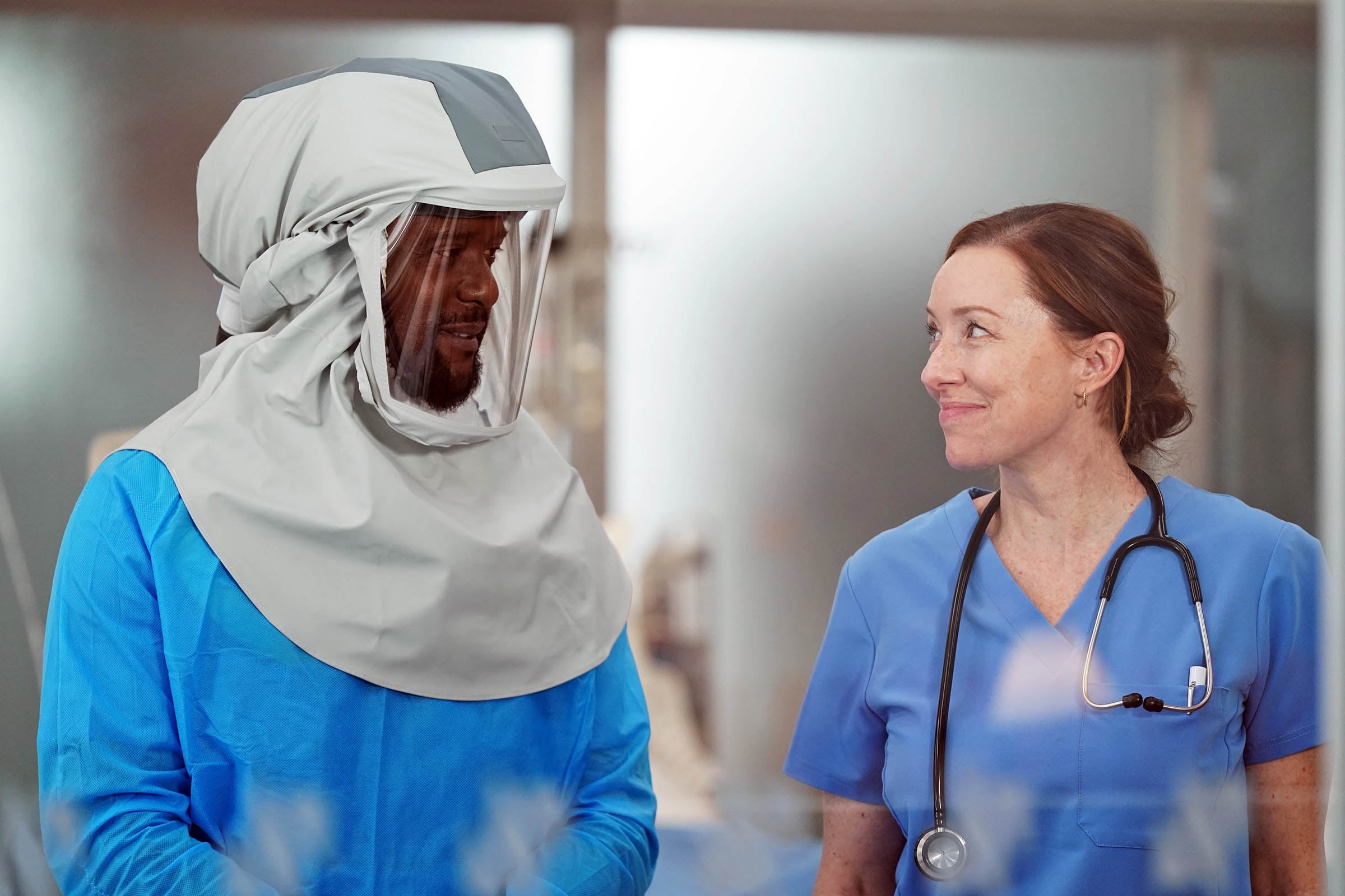 Still from Doc Season 2 Episode 22 of Blair Underwood and Molly Parker pictured from left to right.