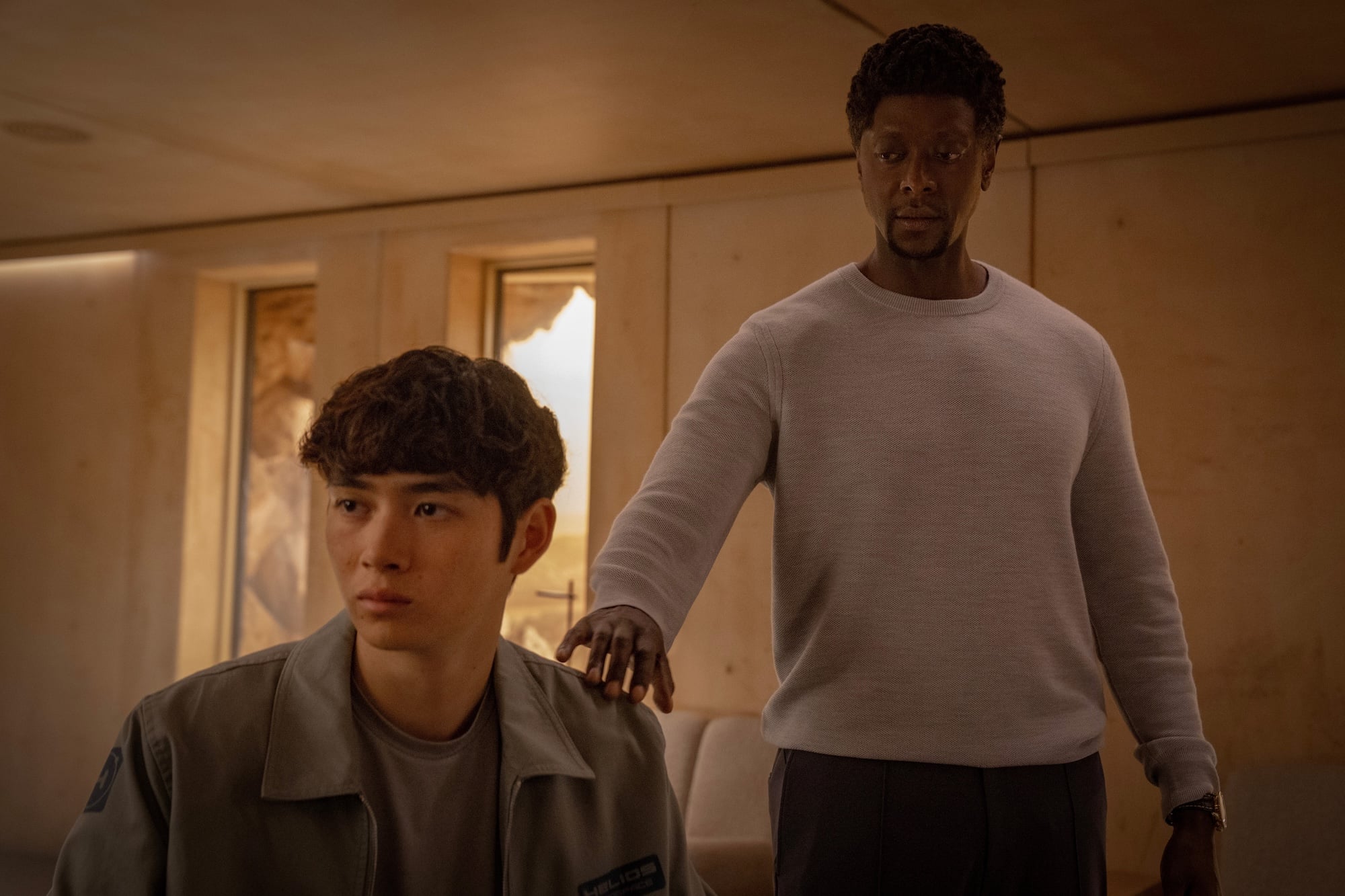 Sean Kaufman and Edi Gathegi in "For All Mankind" Season 5 Episode 5