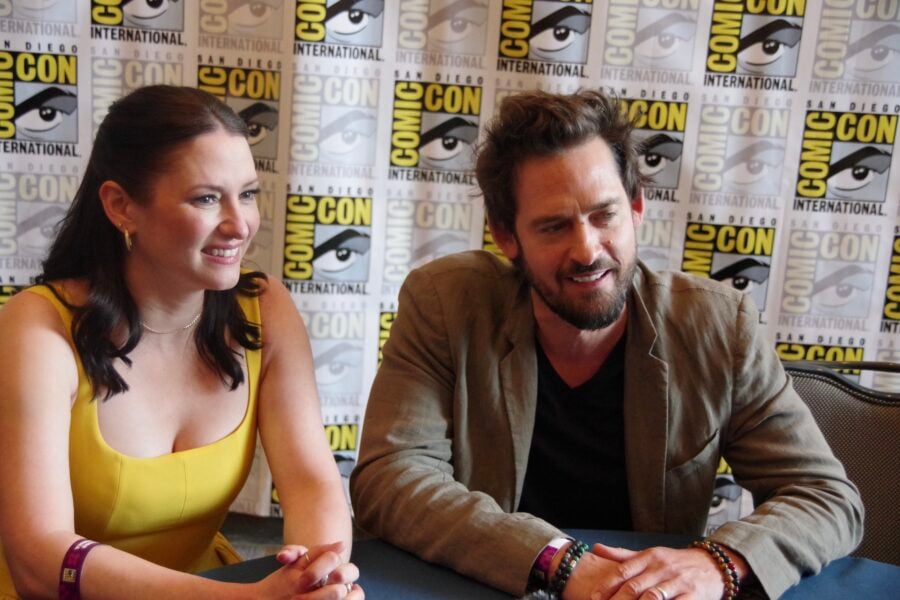 Hallmark stars Chyler Leigh and Will Kemp at San diego Comic-Con 2025 (Photo credit: Allison Nichols / Tell-Tale TV)