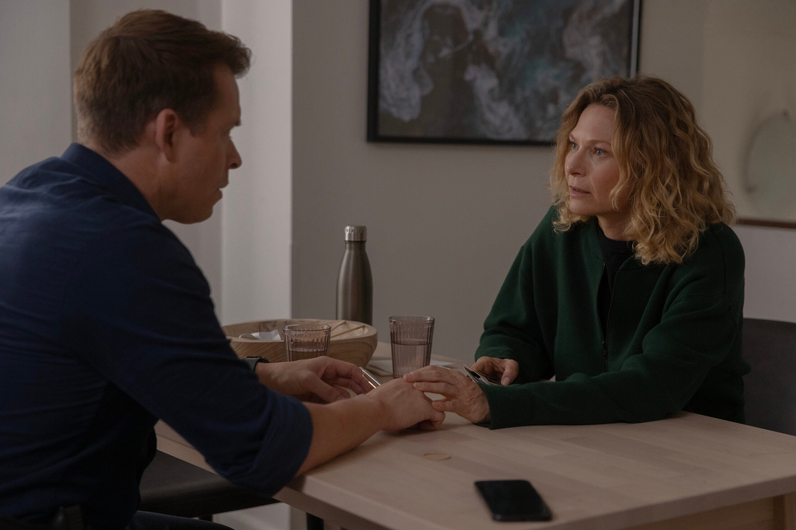 NCIS: Sydney Season 3 Episode 14, "Death Card" -- Todd Lasance as AFP Liaison Officer Sergeant Jim 'JD' Dempsey and Leeanna Walsman as Dr. Phoebe Bale(Emily Marks)