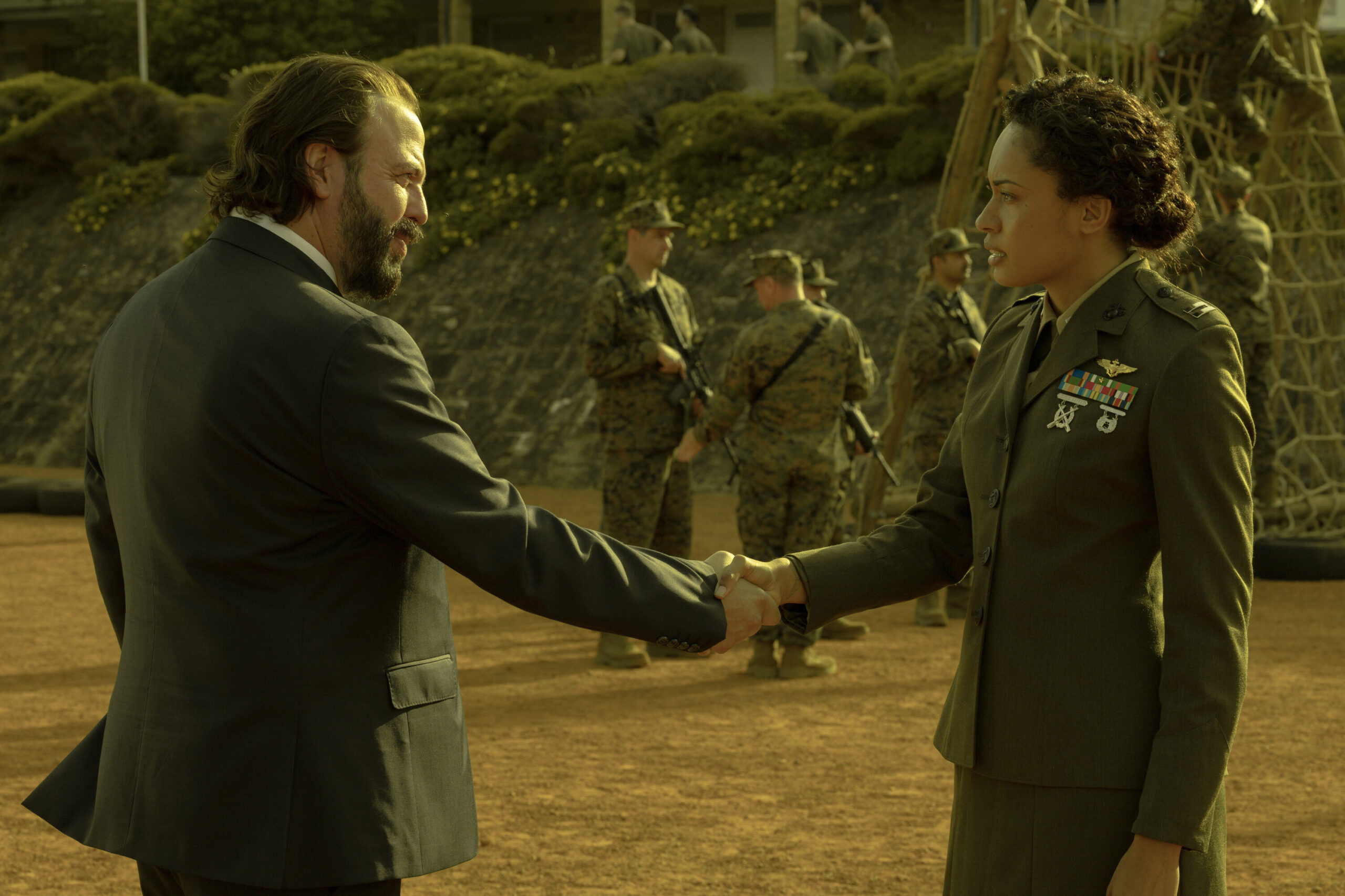 NCIS: Sydney Season 3 Episode 15, "The Collective" -- Angus Sampson as Lee Myers and Olivia Swann as NCIS Special Agent Captain Michelle Mackey