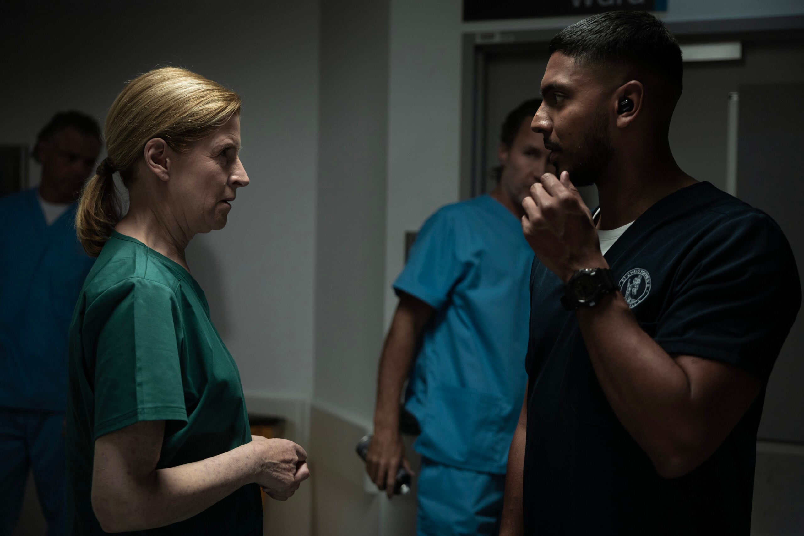 NCIS: Sydney Season 3 Episode 16, "Ticker" -- Jo Briant as Dr. Kate Harvey and Sean Sagar as NCIS Special Agent DeShawn Jackson