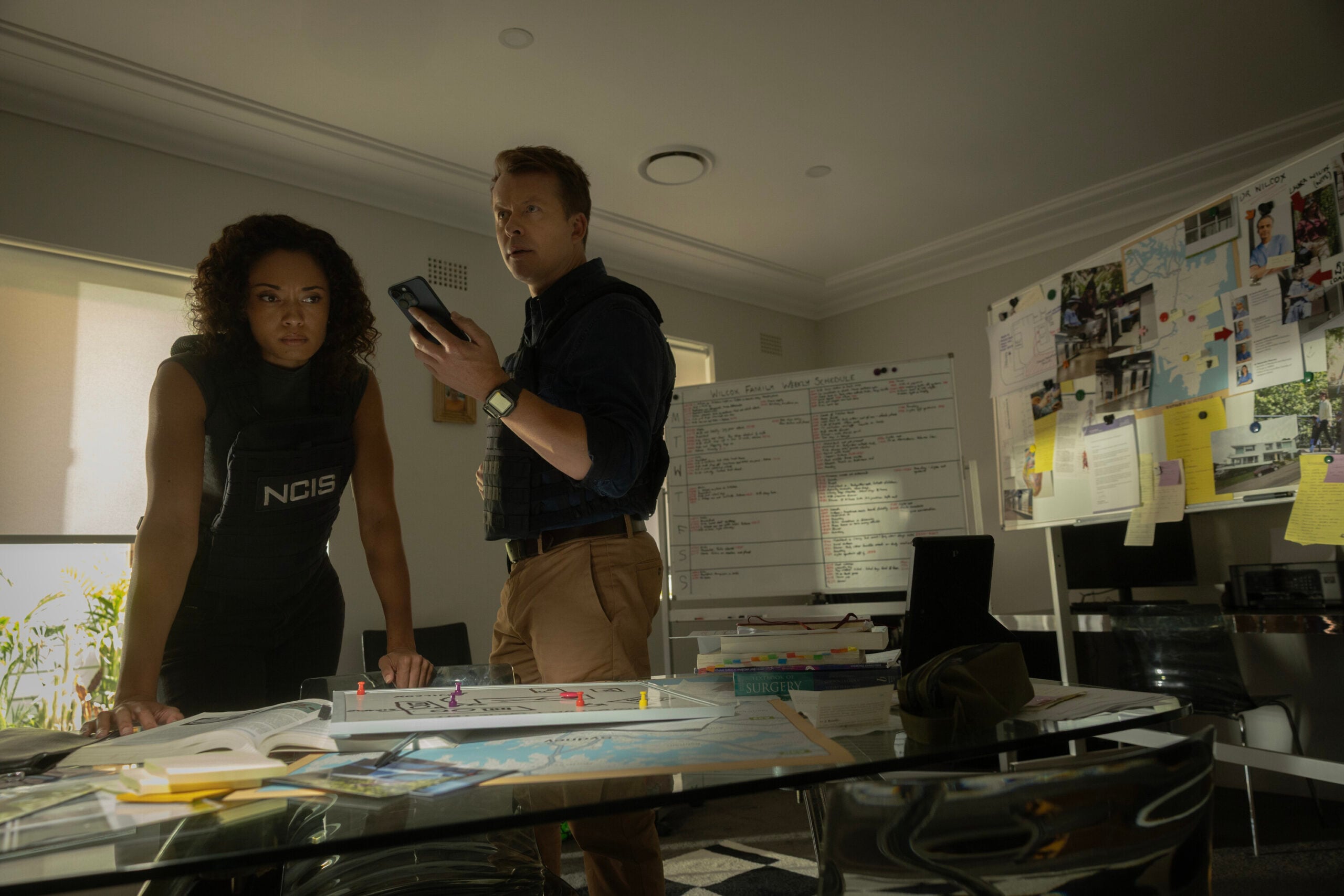 NCIS: Sydney Season 3 Episode 16, "Ticker" -- Olivia Swann as NCIS Special Agent Captain Michelle Mackey and Todd Lasance as AFP Liaison Officer Sergeant Jim 'JD' Dempsey