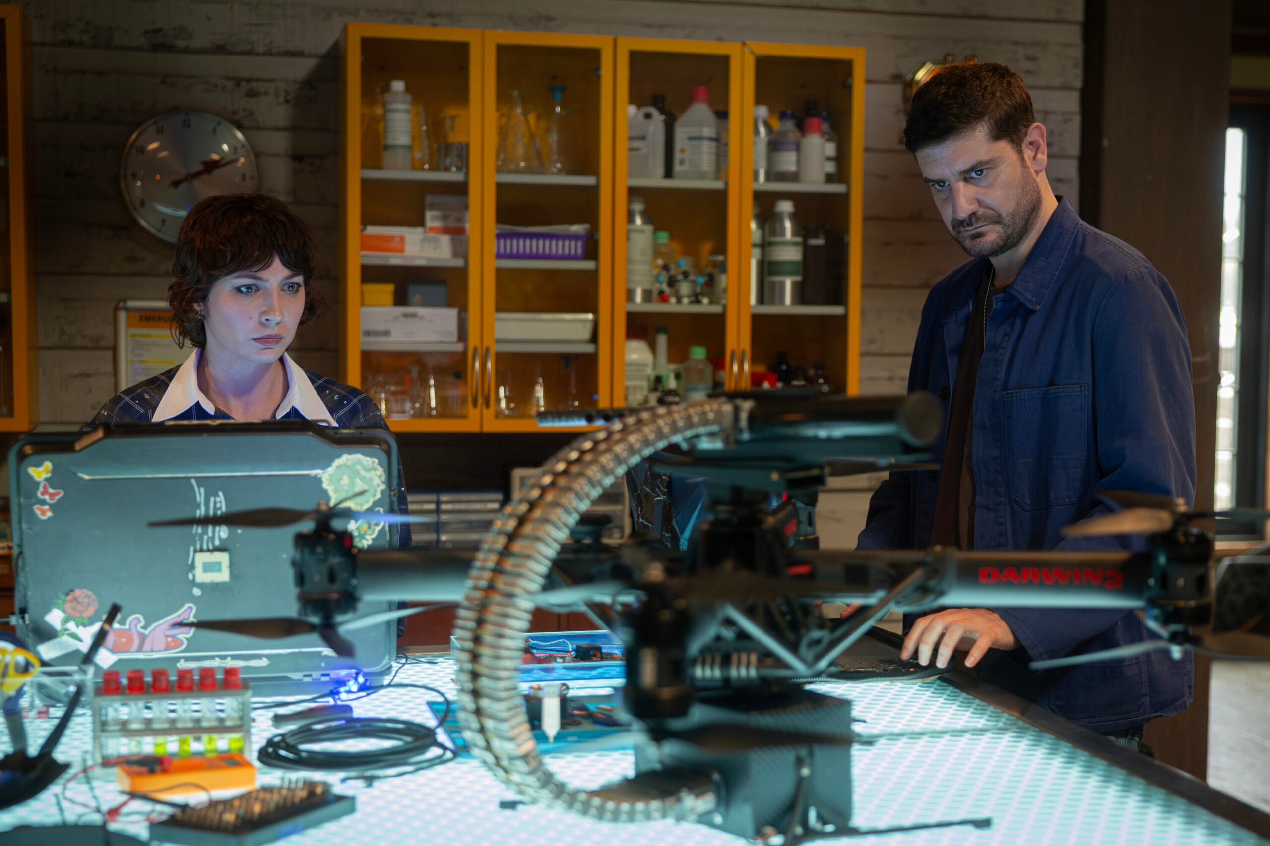 NCIS: Sydney Season 3 Episode 17, "Flight Club" -- Mavournee Hazel as Forensic Pathologist Bluebird 'Blue' Gleeson and Claude Jabbour as Travis “Trigger” Riggs