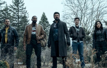 The Boys Season 5 — Tomer Capone (Frenchie), Laz Alonso (Mother's Milk), Karl Urban (Billy Butcher), Jack Quaid (Hughie Campbell), Karen Fukuhara (Kimiko) The Boys Season 5 Episode 4: King of Hell 