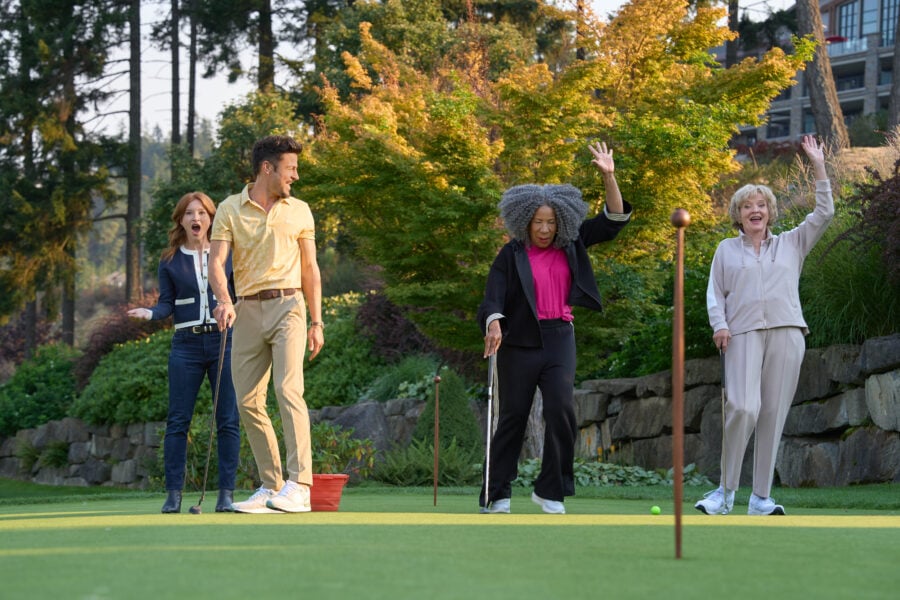 I'll Be Seeing You — Photo: Stacey Farber, Tyler Hynes, BJ Harrison, Christine Ebersole (Credit: ©2026 Hallmark Media/Photographer: Courtney Julien)