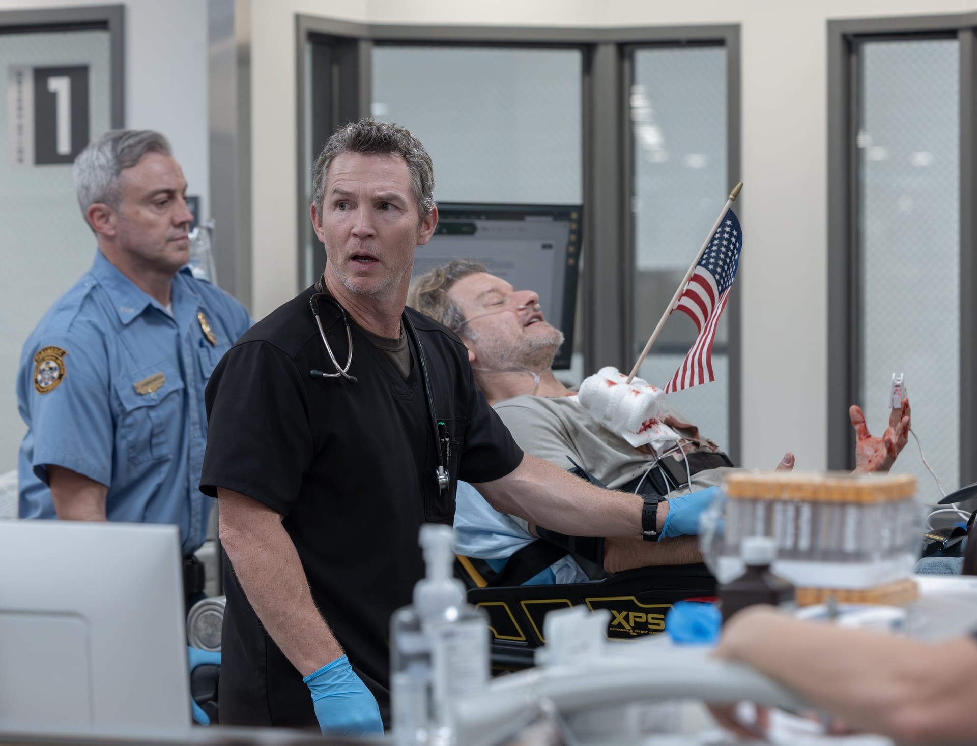 The Pitt Season 2 Episode 14 — Shawn Hatosy, Joshua Dov (Warrick Page/HBOMAX) | Tell-Tale TV The Pitt Season 2 Episode 14 — Shawn Hatosy, Joshua Dov (Warrick Page/HBOMAX). The team takes Toby to North 4 and Barrett to Trauma Two.