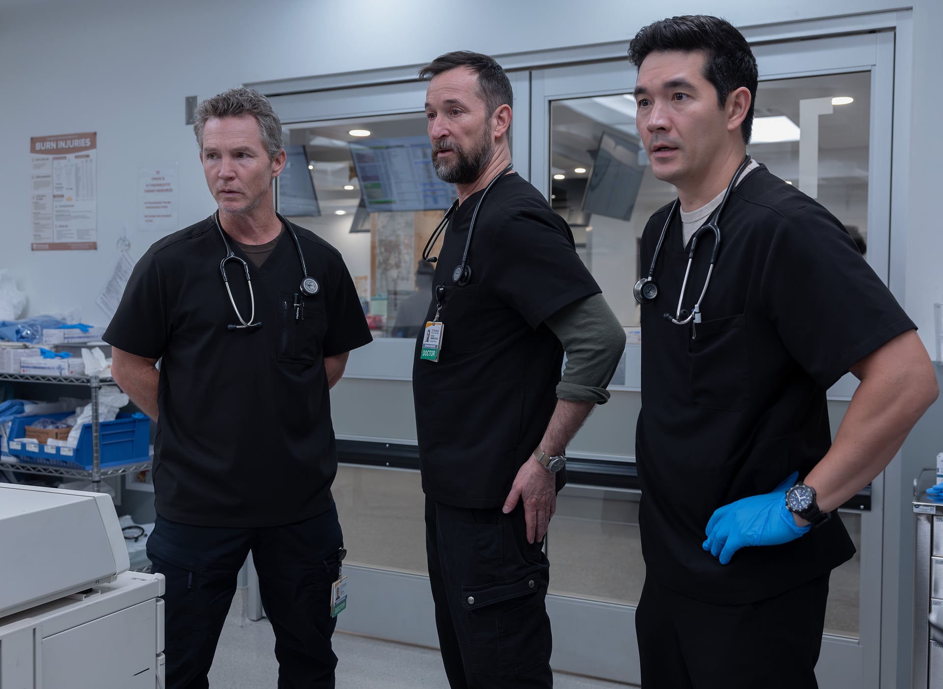 The Pitt Season 2 Episode 15 — Shawn Hatosy, Noah Wyle, Ken Kirby (Warrick Page/HBOMAX)