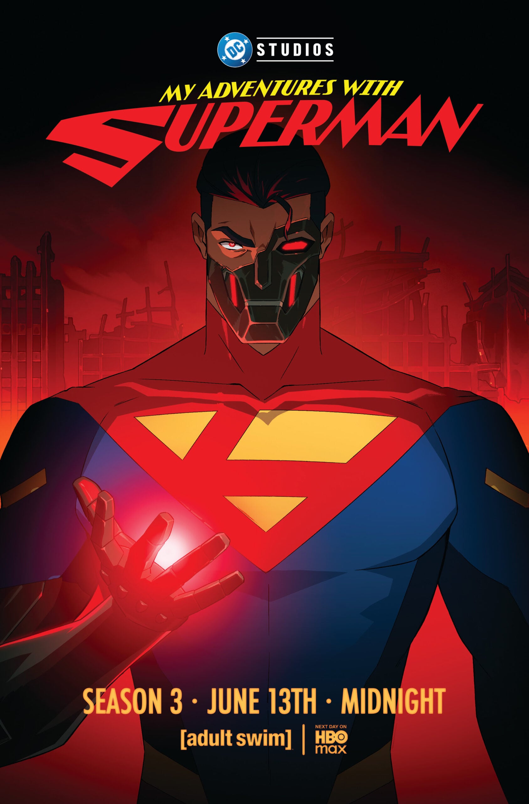 My Adventures with Superman Season 3 poster featuring Cyborg Superman