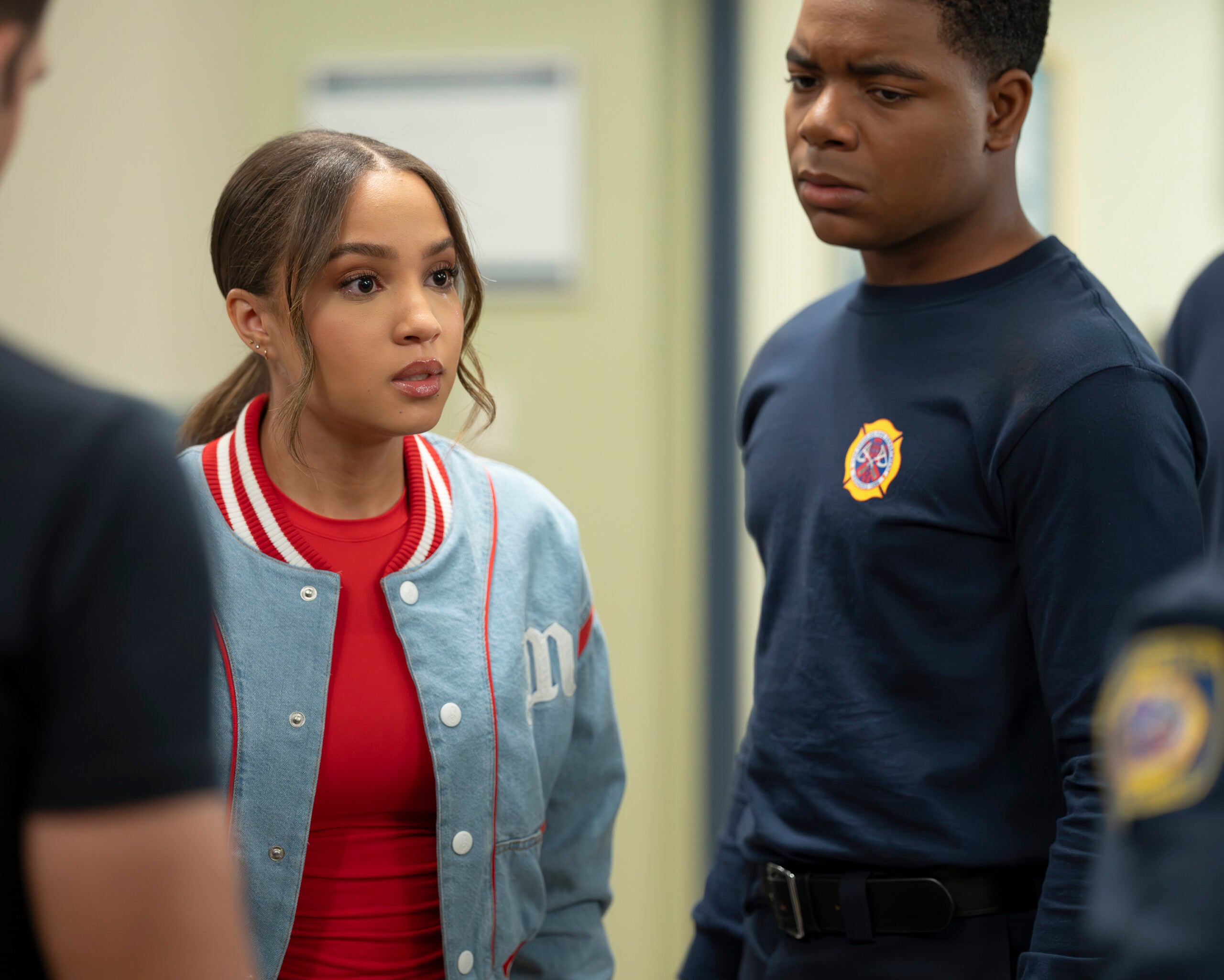 9-1-1 Season 9 Episode 18, "Hearts and Flowers" -- CORINNE MASSIAH, ELIJAH M. COOPER