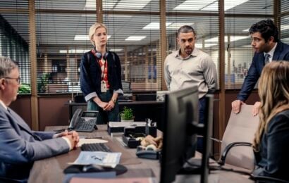 Patience Season 2 Episode 3 MARK BENTON (DCI CALVIN BAXTER), NATHAN WELSH (JAKE HUNTER), JESSICA HYNES (FRANKIE MONROE), ALI ARIAIE (WILL AKBARI) and ELLA MAISY PURVIS (PATIENCE EVANS) – PATIENCE _The Magpie_ Patience Season 2 Episode 3 Review: Murder, Magic, and the Art of Distraction
