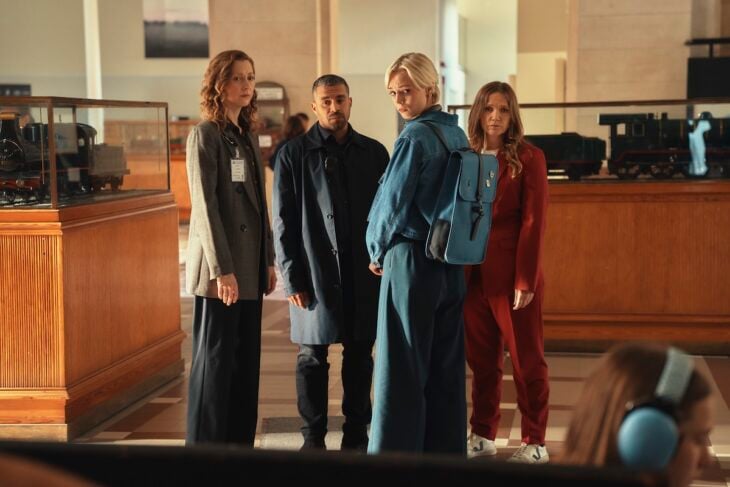 Patience Season 2 Episode 4 NATHAN WELSH (JAKE HUNTER), JESSICA HYNES (FRANKIE MONROE), ELLA MAISY PURVIS (PATIENCE EVANS), KALIN MORROW (FAMILY LIAISON OFFICER), LYRA KANE (LOLA BRAXTON) – PATIENCE _The Timetable_